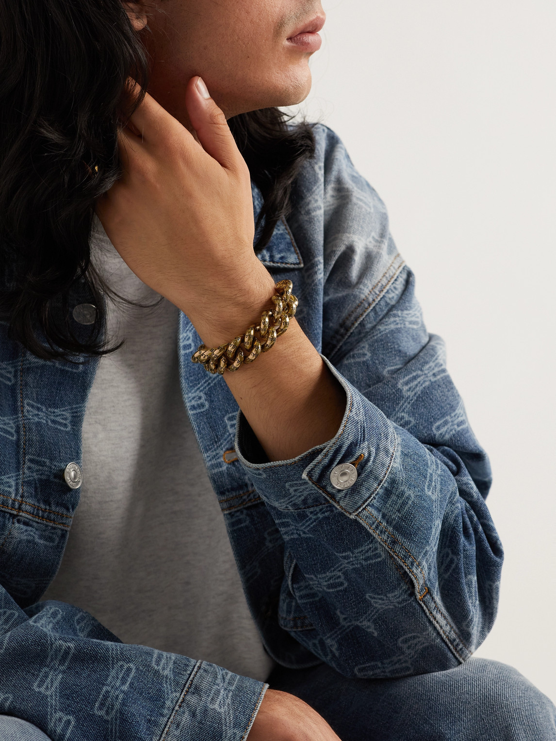 Logo-engraved Gold-tone Bracelet