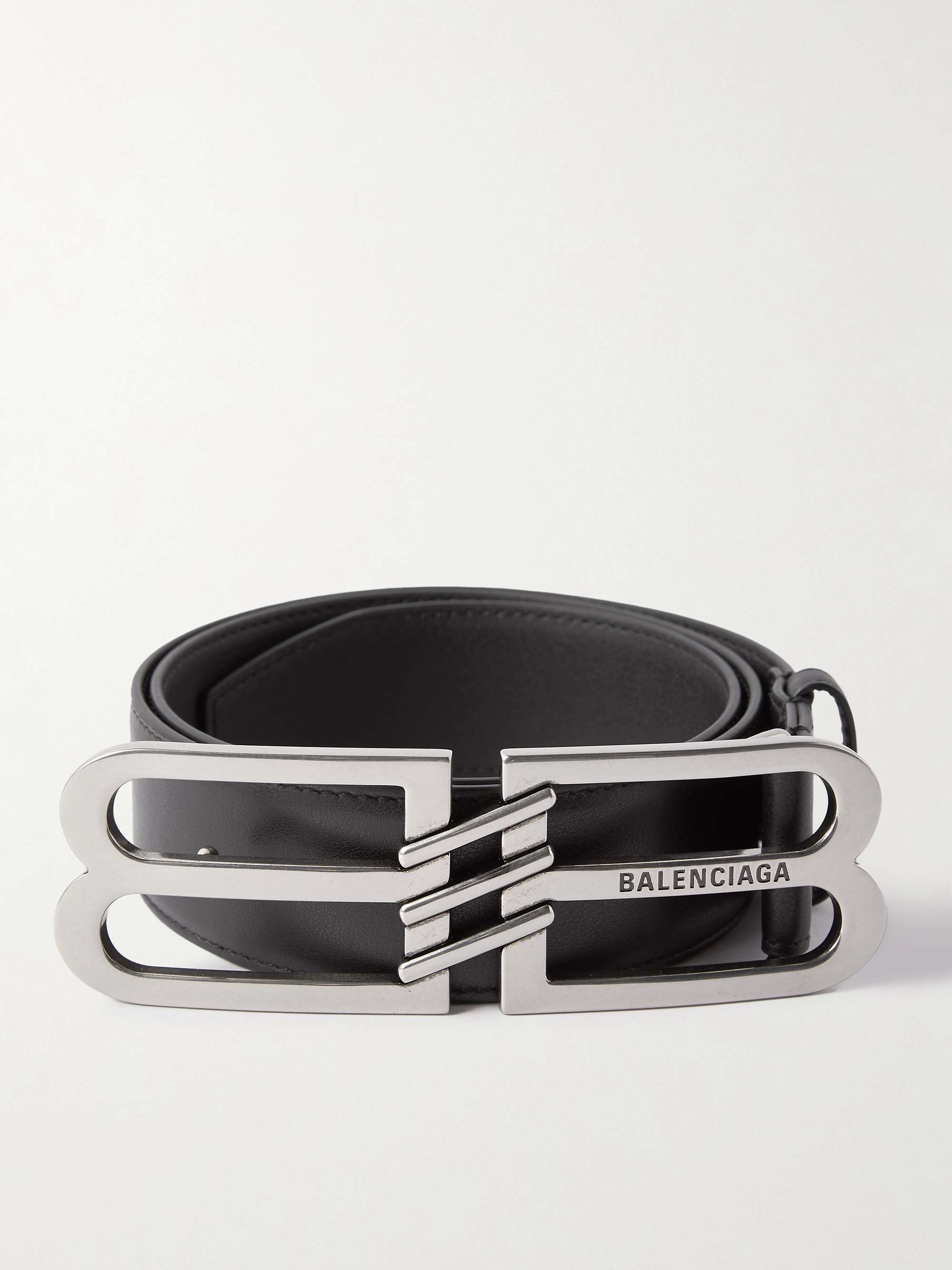 BALENCIAGA 4cm Logo-Embellished Leather Belt | ミスターポーター