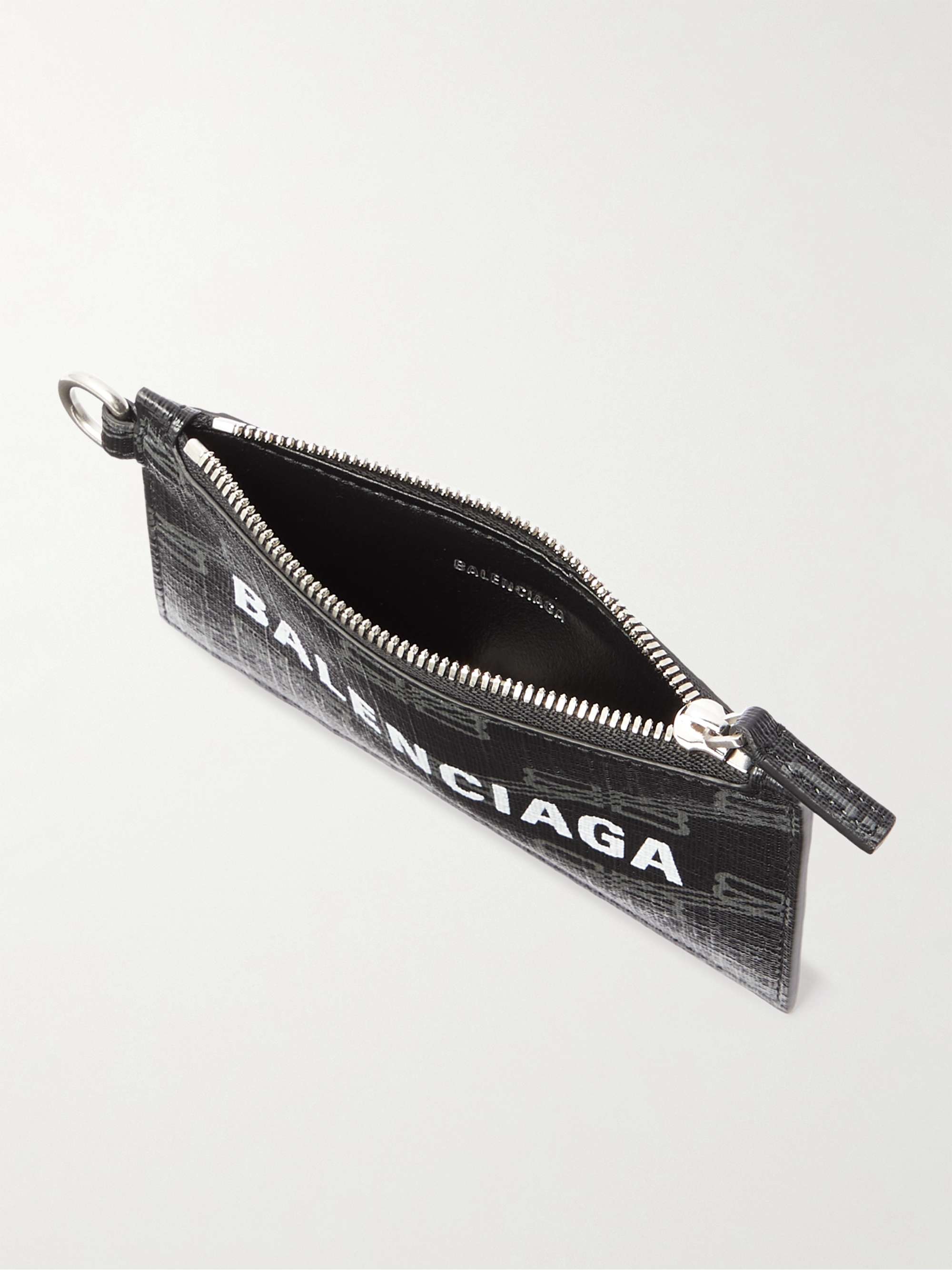 上部にジップが付いてますBALENCIAGA  LEATHER CARD HOLDER