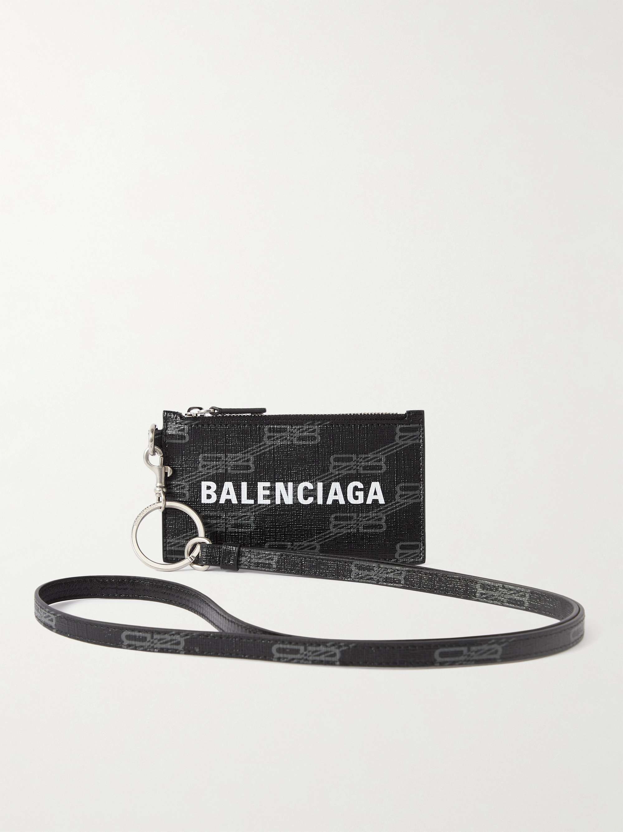 上部にジップが付いてますBALENCIAGA  LEATHER CARD HOLDER