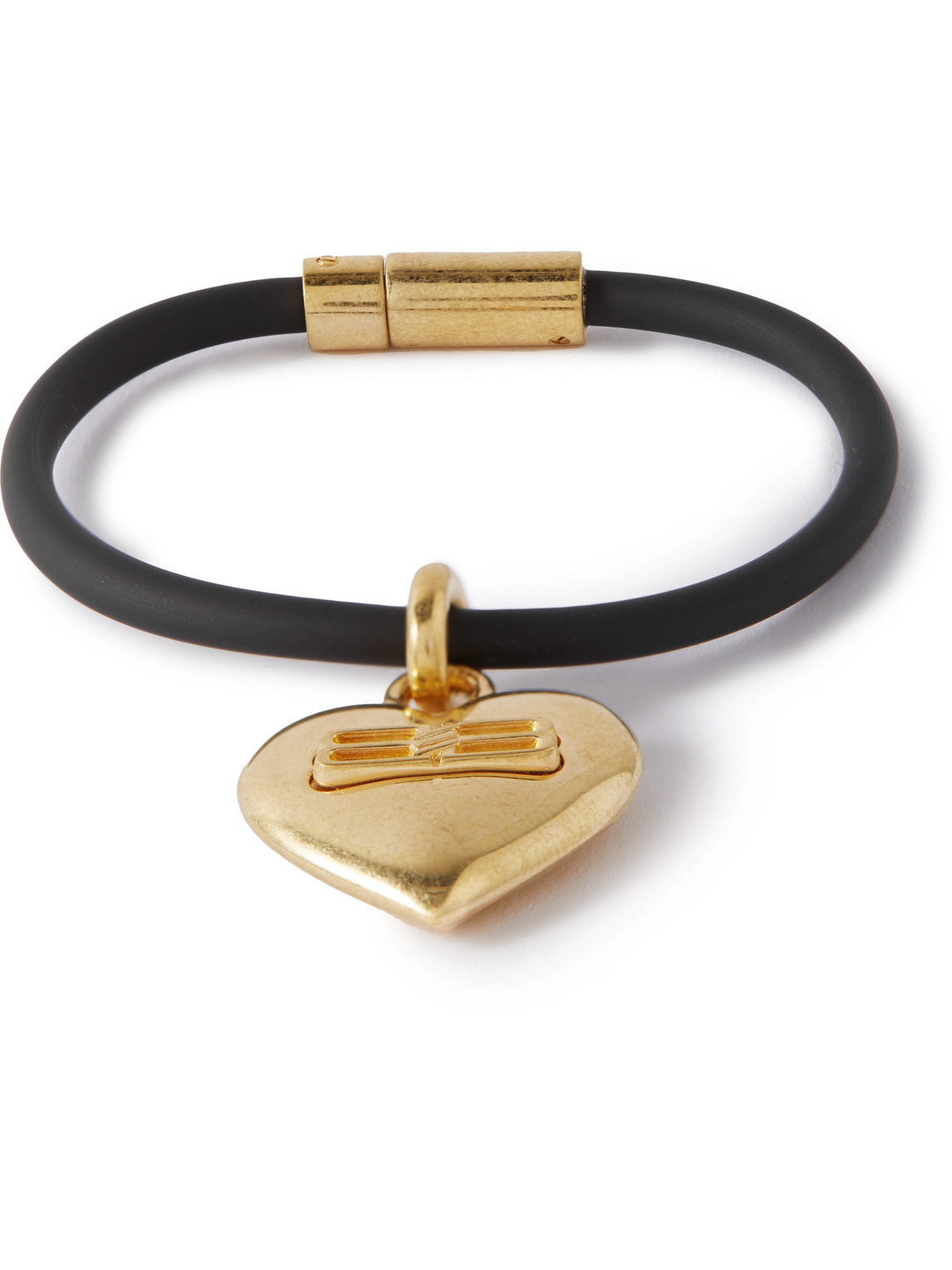 Balenciaga Gold-tone And Rubber Bracelet
