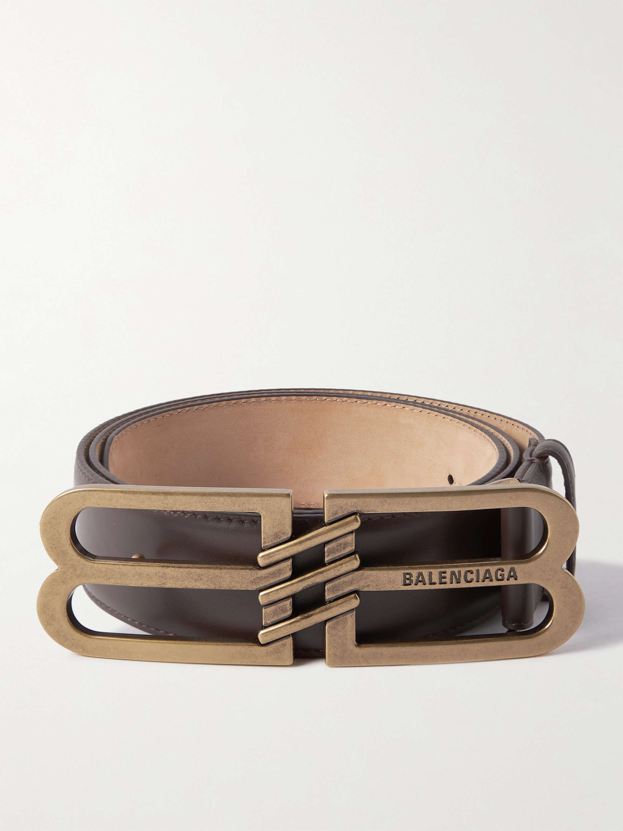 BALENCIAGA 4cm Logo-Embellished Leather Belt