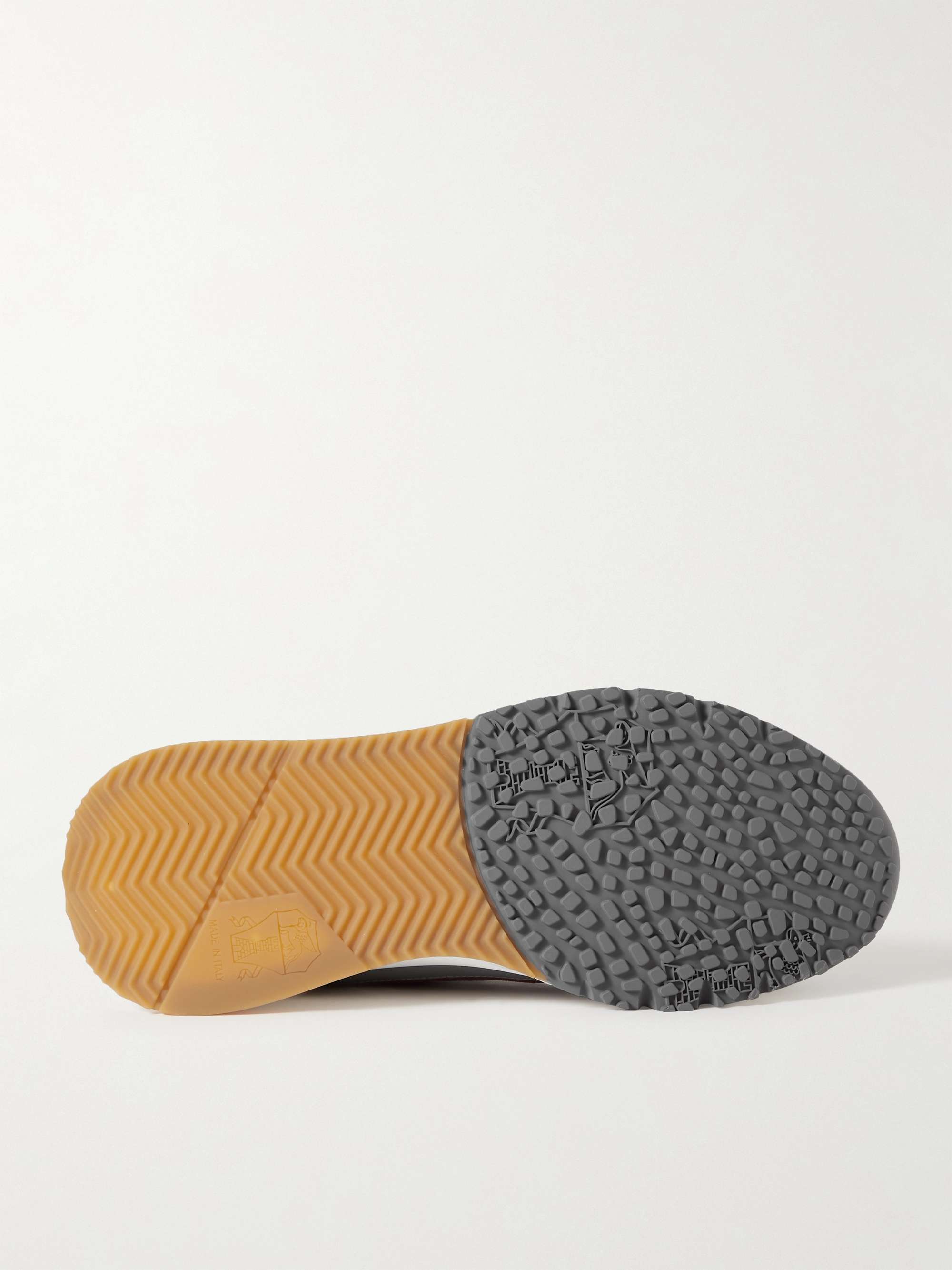 BRUNELLO CUCINELLI Leather-Trimmed Suede Sneakers