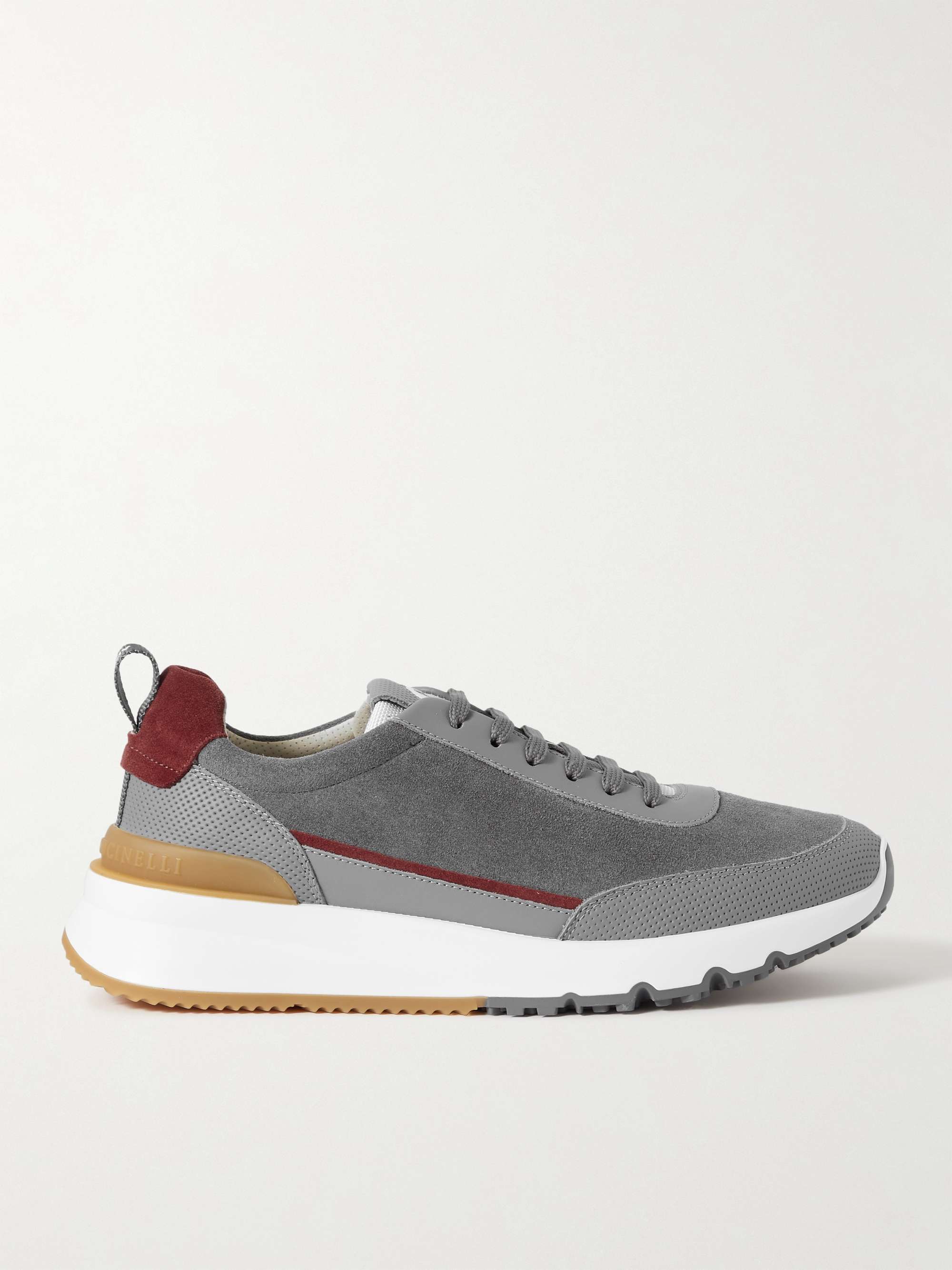 Doe het niet Onleesbaar De gasten BRUNELLO CUCINELLI Leather-Trimmed Suede Sneakers | MR PORTER