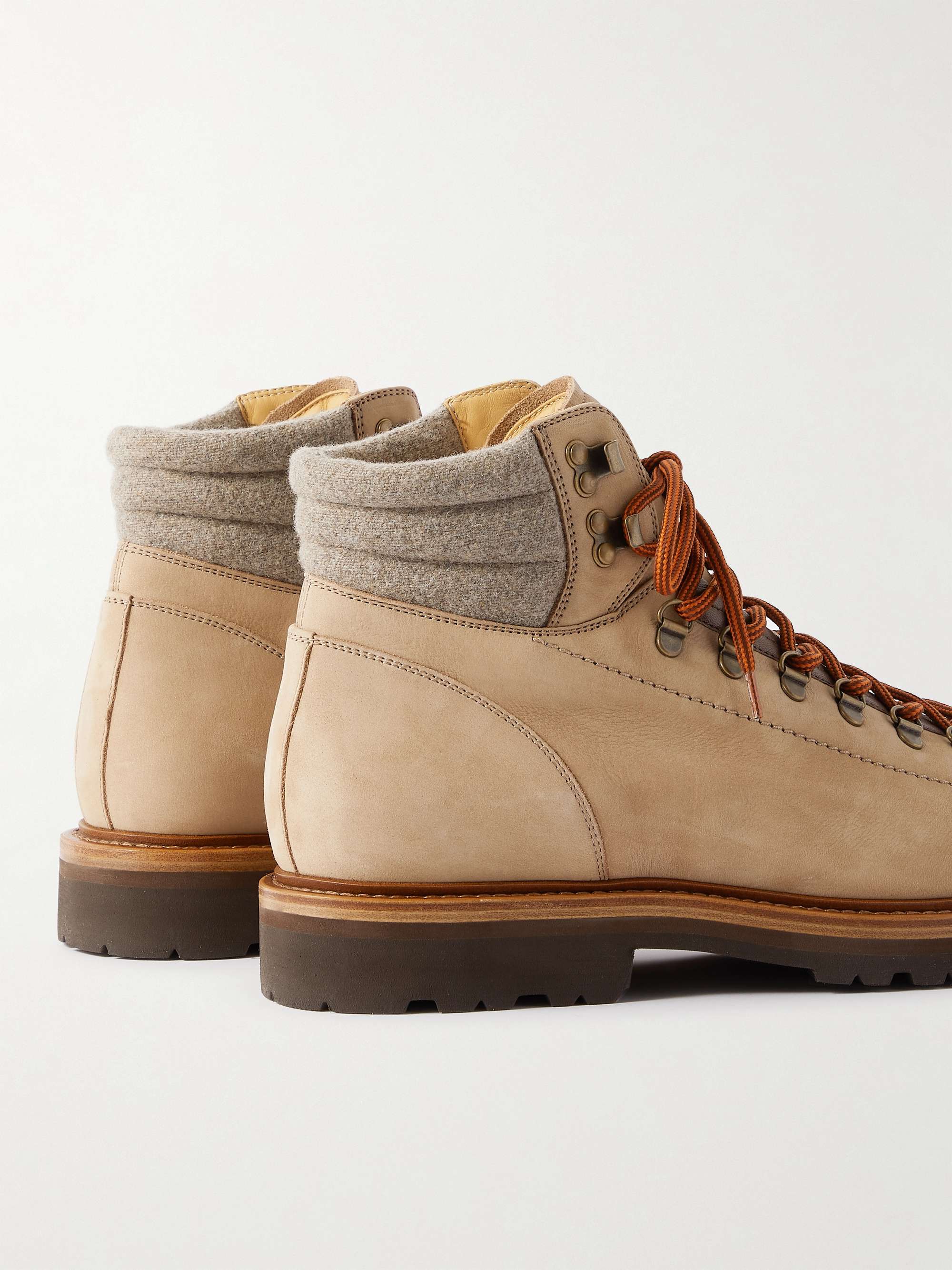BRUNELLO CUCINELLI Merino Wool-Lined Nubuck Hiking Boots
