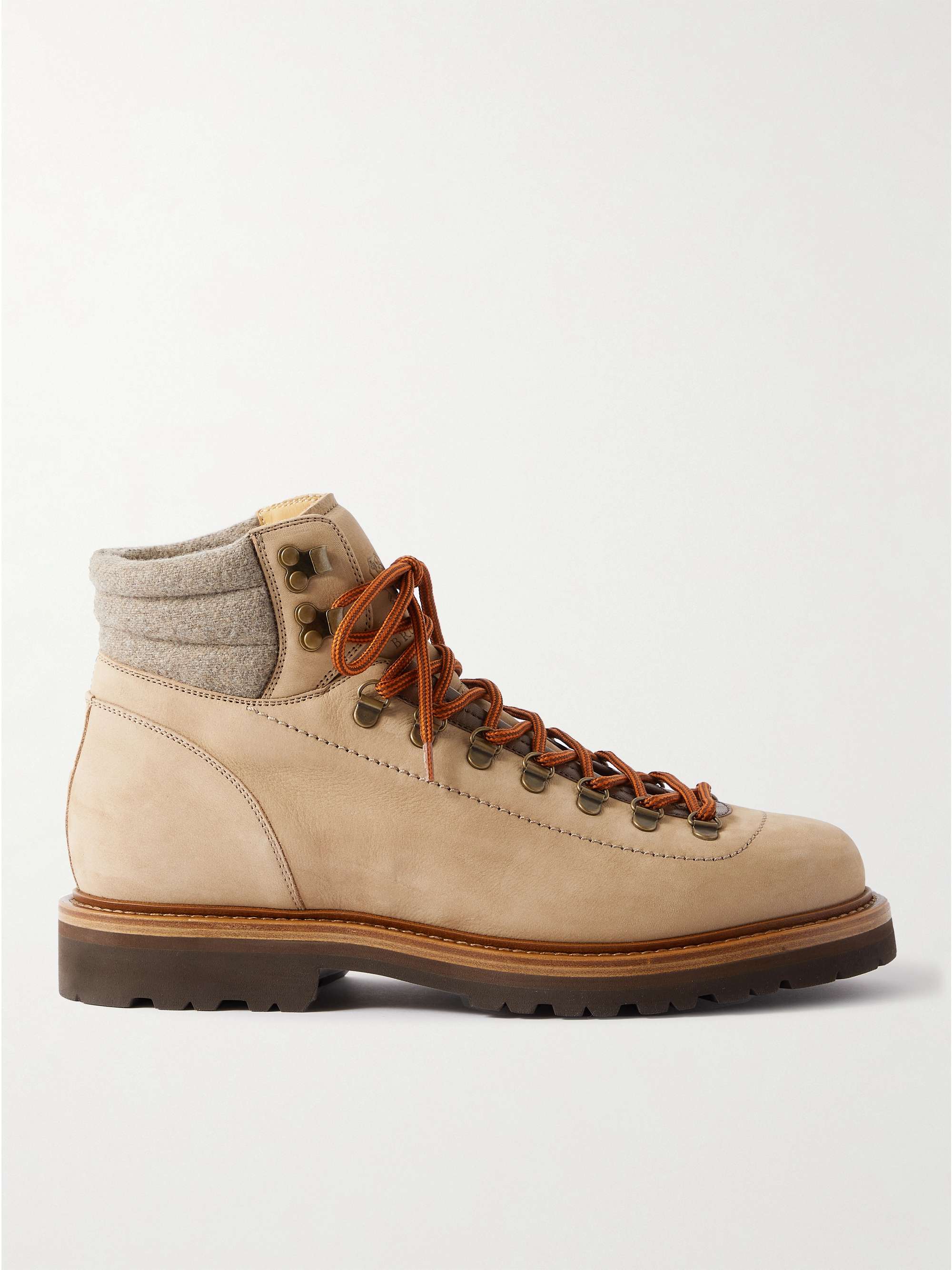 BRUNELLO CUCINELLI Merino Wool-Lined Nubuck Hiking Boots