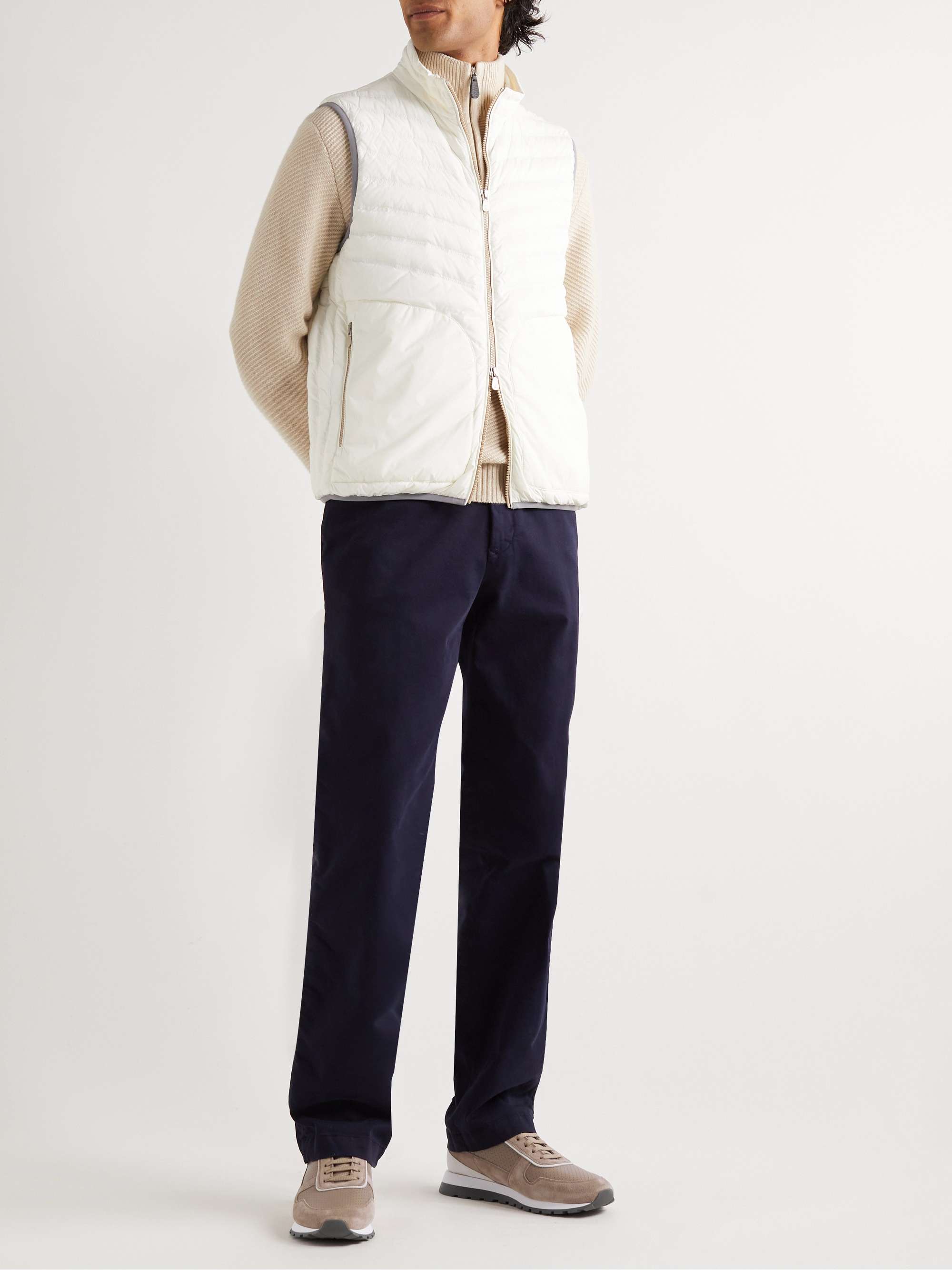 BRUNELLO CUCINELLI Perforated Leather and Suede Sneakers