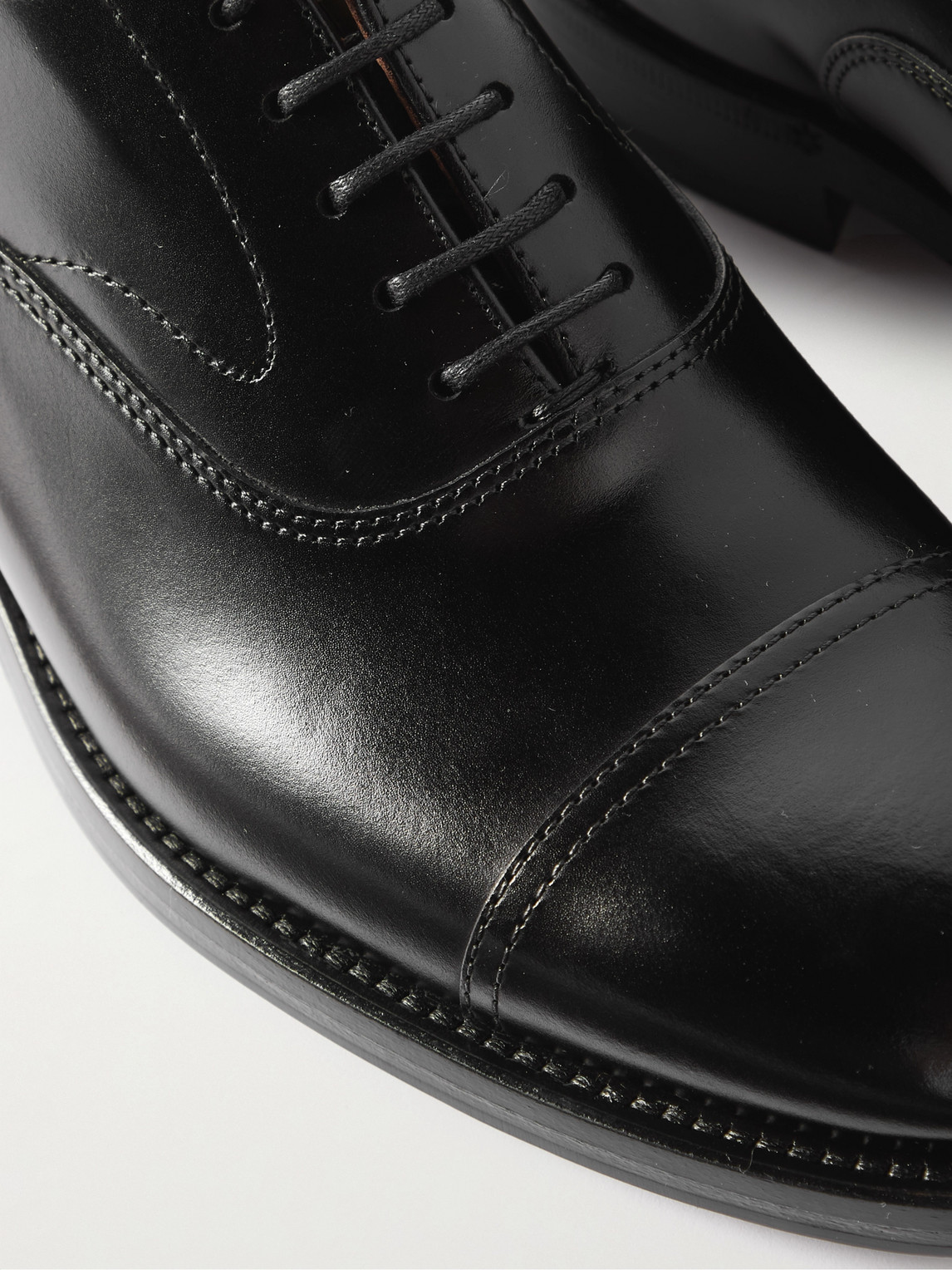 Shop Brunello Cucinelli Leather Oxford Shoes In Black