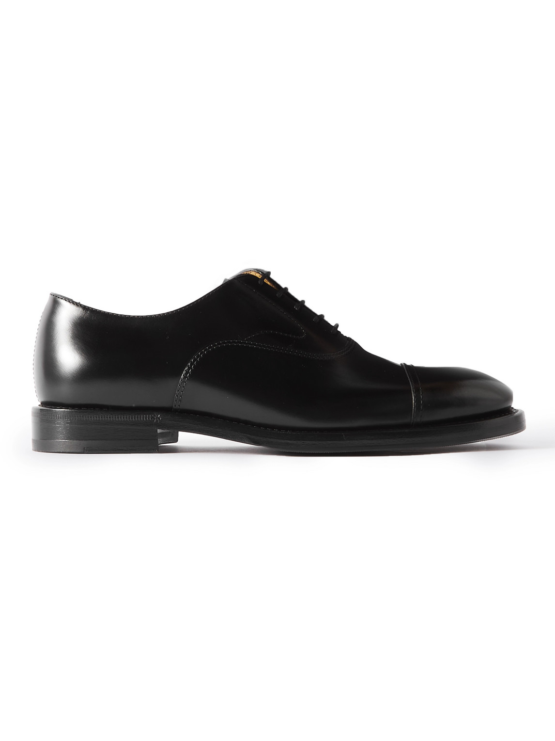 Shop Brunello Cucinelli Leather Oxford Shoes In Black