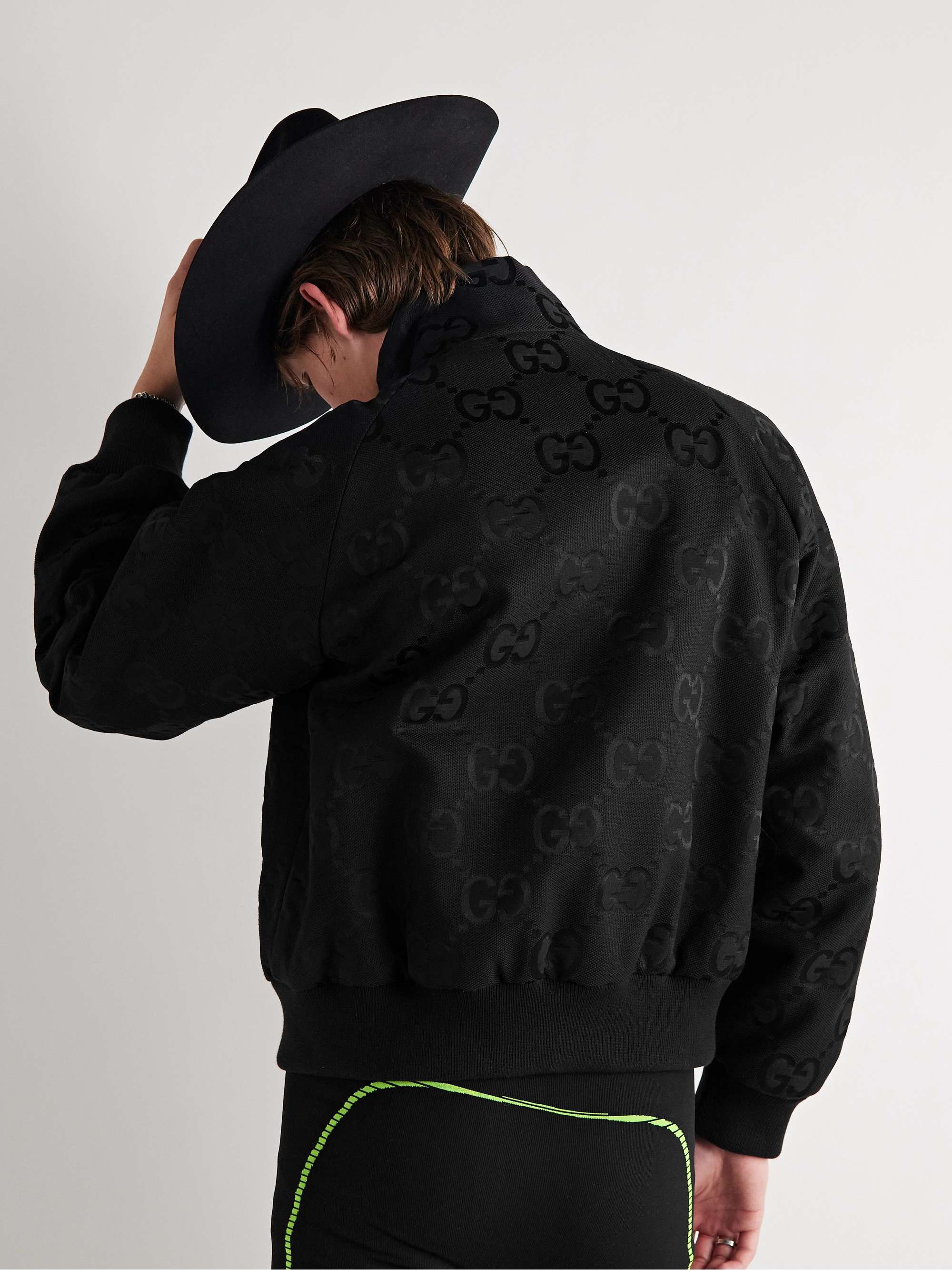 GUCCI Logo-Jacquard Padded Cotton-Blend Canvas Jacket for