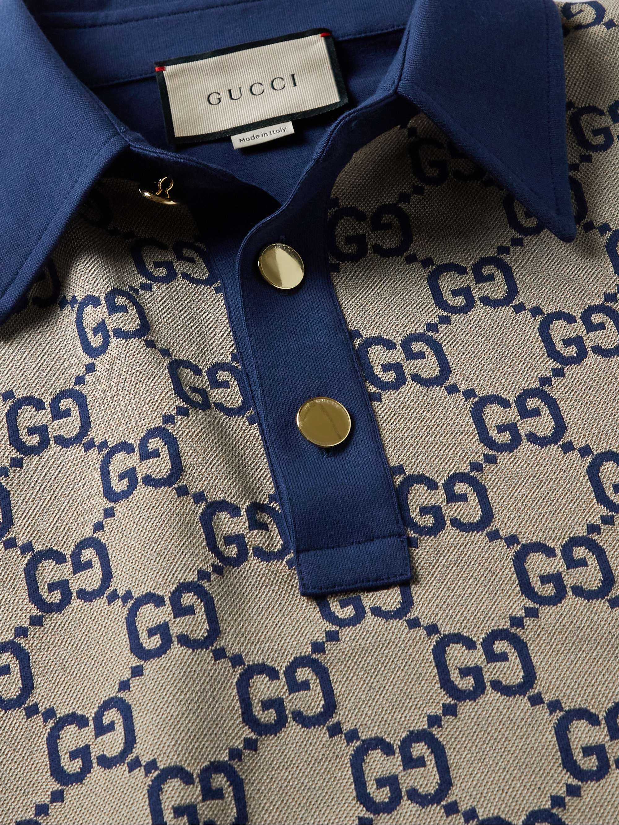 GUCCI Panelled Cotton-Jersey and Logo-Jacquard Silk-Blend GUCCI Panelled Cotton-Jersey and Logo-Jacquard Silk-Blend