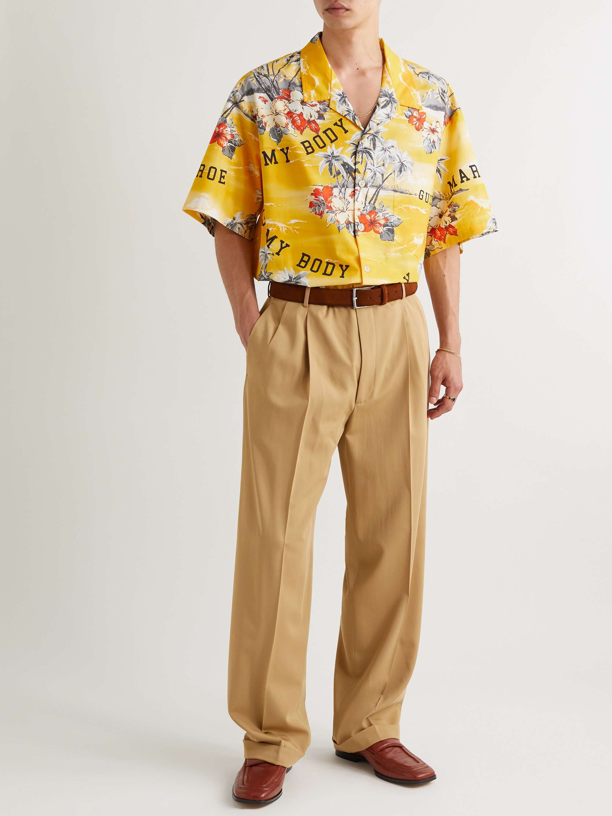GUCCI Oversized Camp-Collar Printed Cotton-Poplin Shirt | MR PORTER GUCCI Oversized Camp-Collar Printed Cotton-Poplin Shirt | MR PORTER
