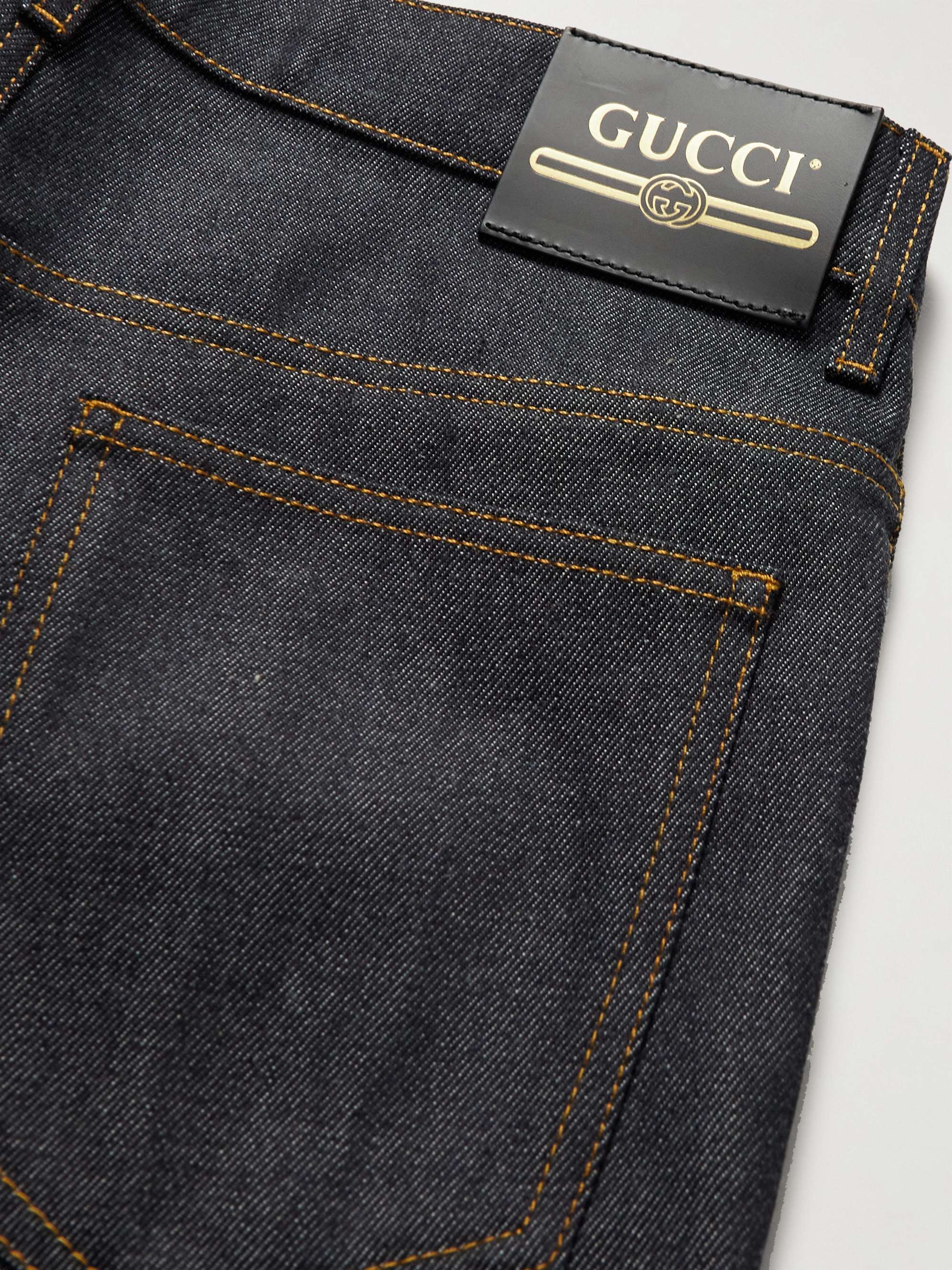 GUCCI Straight-Leg Logo-Jacquard Jeans