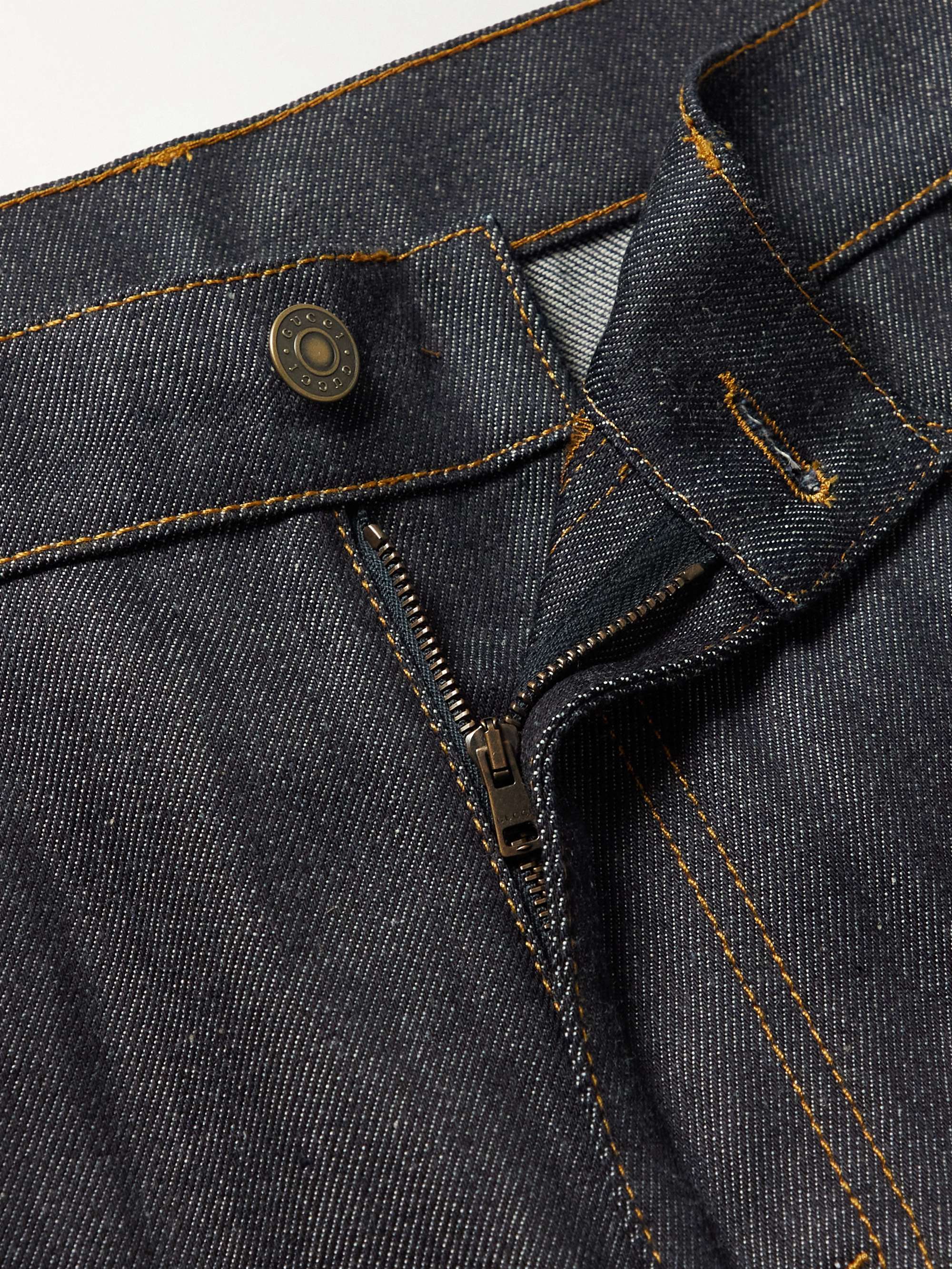 GUCCI Straight-Leg Logo-Jacquard Jeans