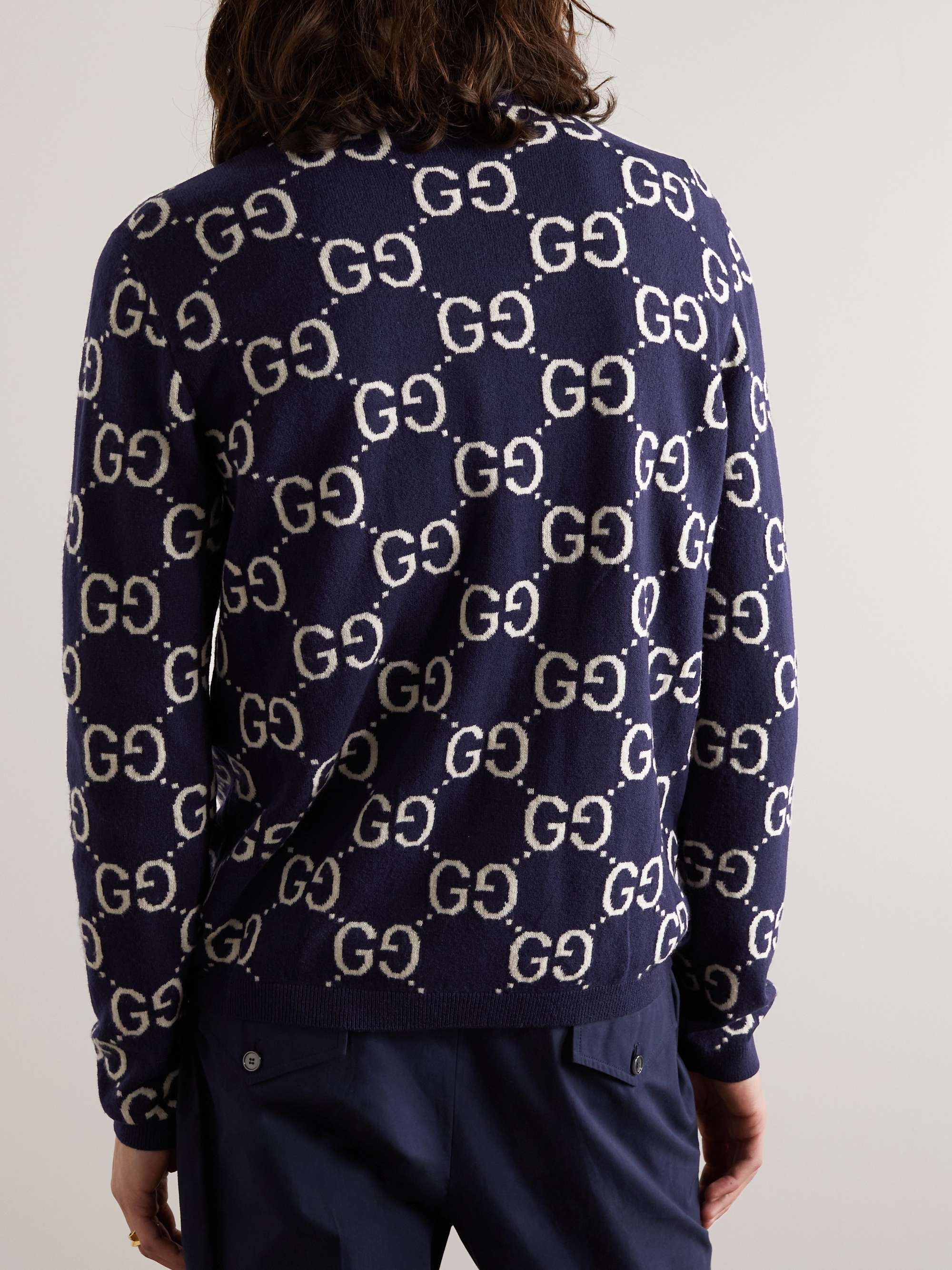 GUCCI Logo-Jacquard Wool Sweater