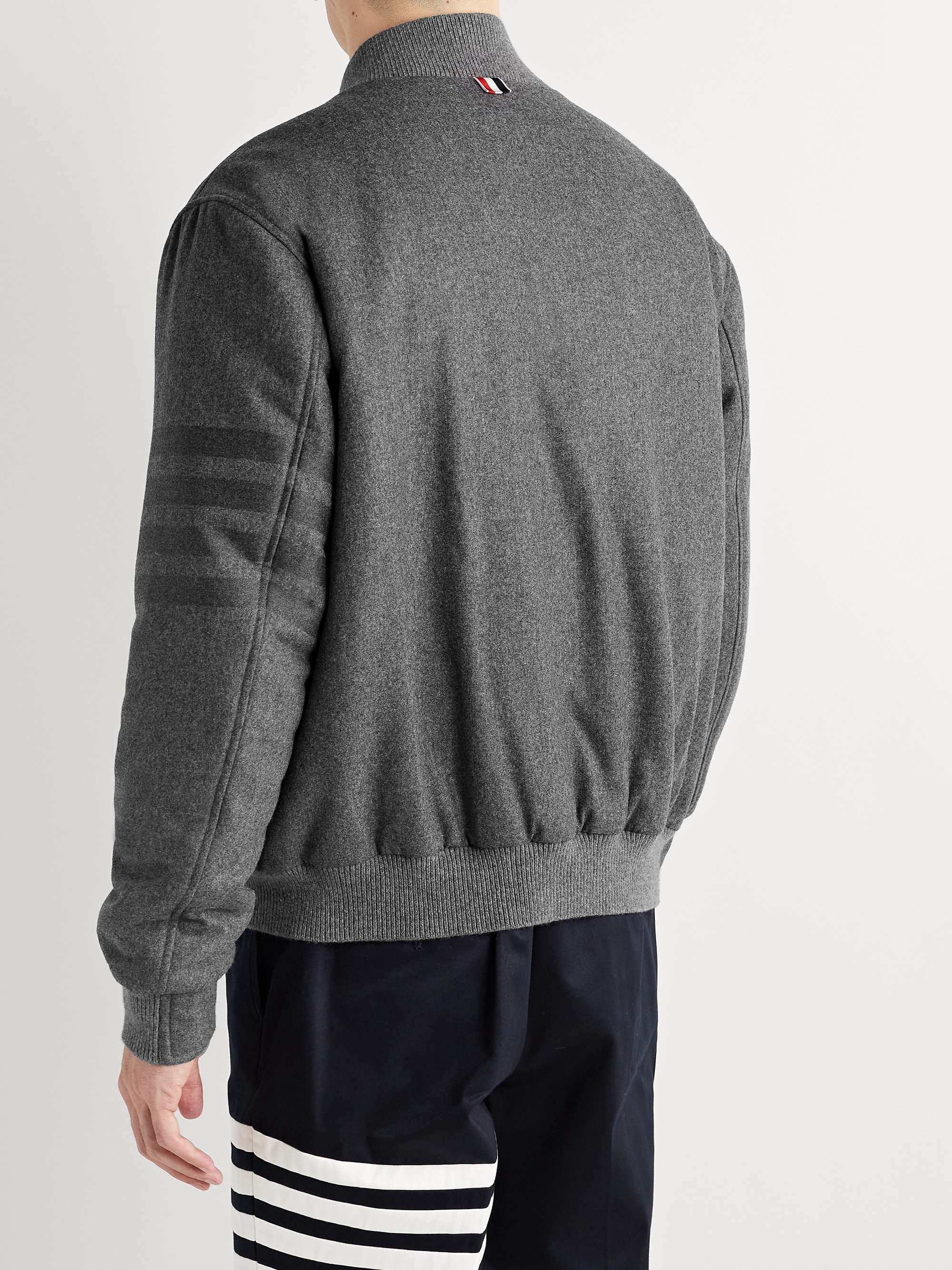 THOM BROWNE Wool and Cashmere-Blend Down Bomber Jacket