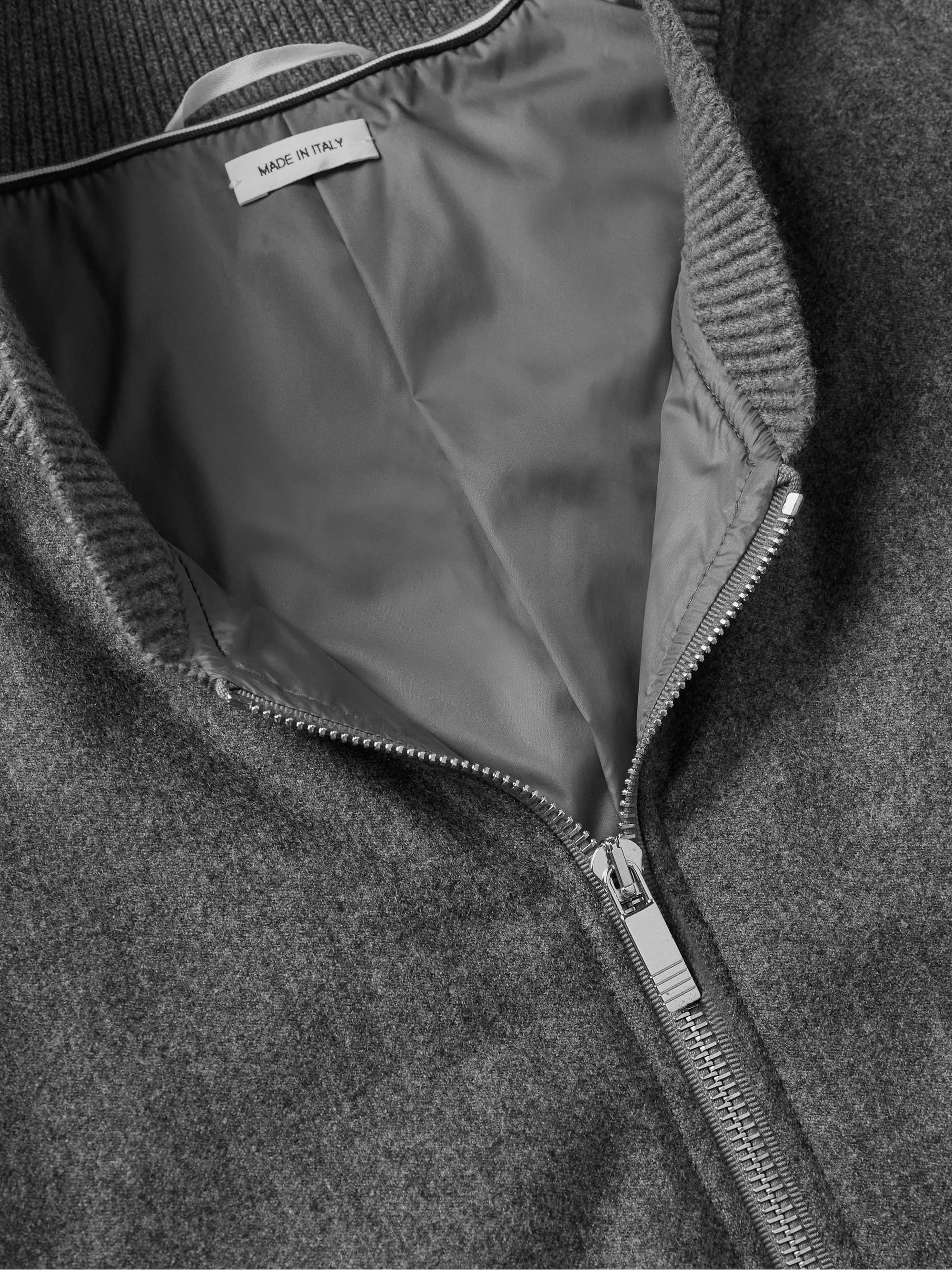 THOM BROWNE Wool and Cashmere-Blend Down Bomber Jacket