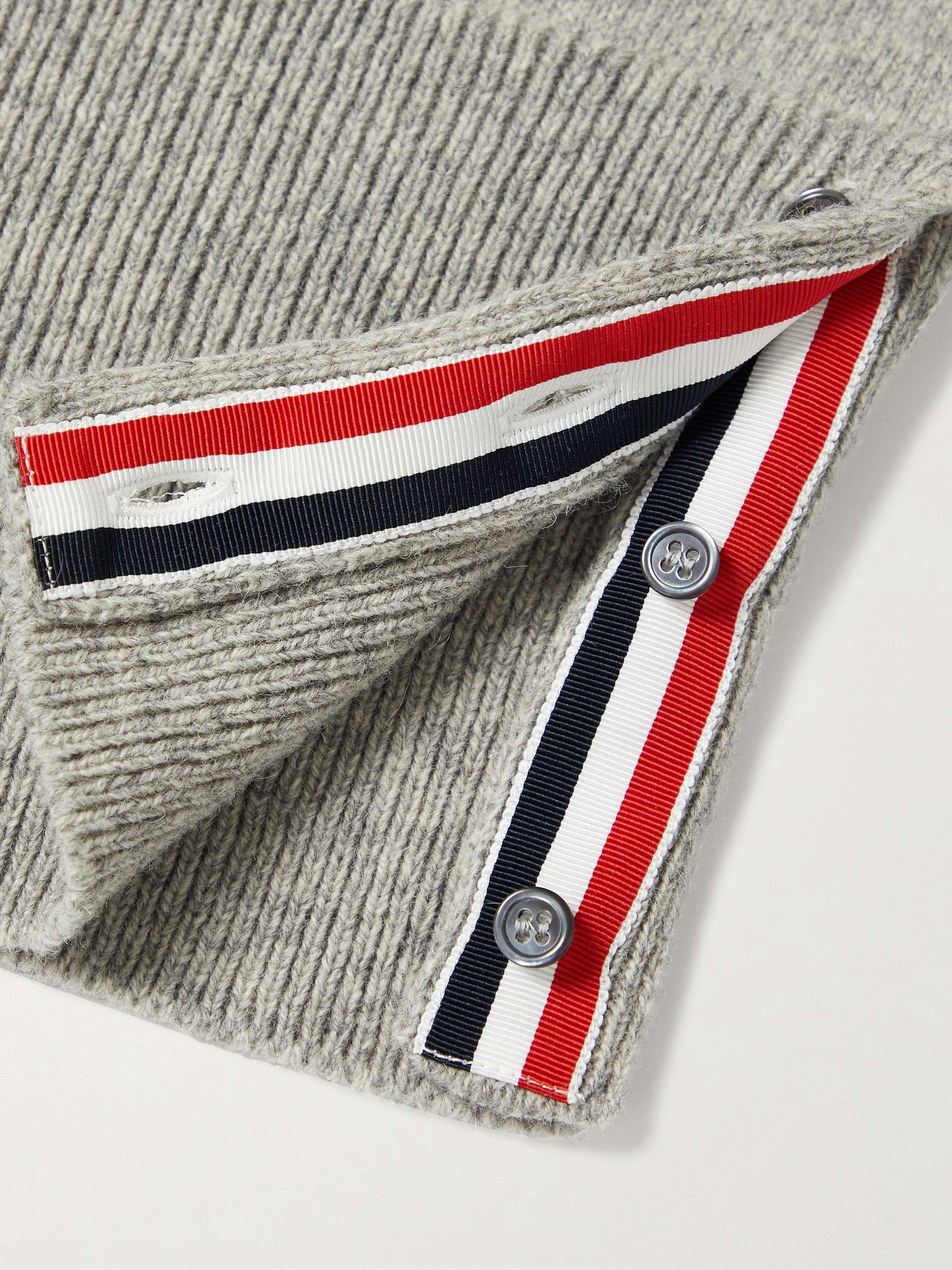 THOM BROWNE Slim-Fit Striped Mélange Wool Sweater