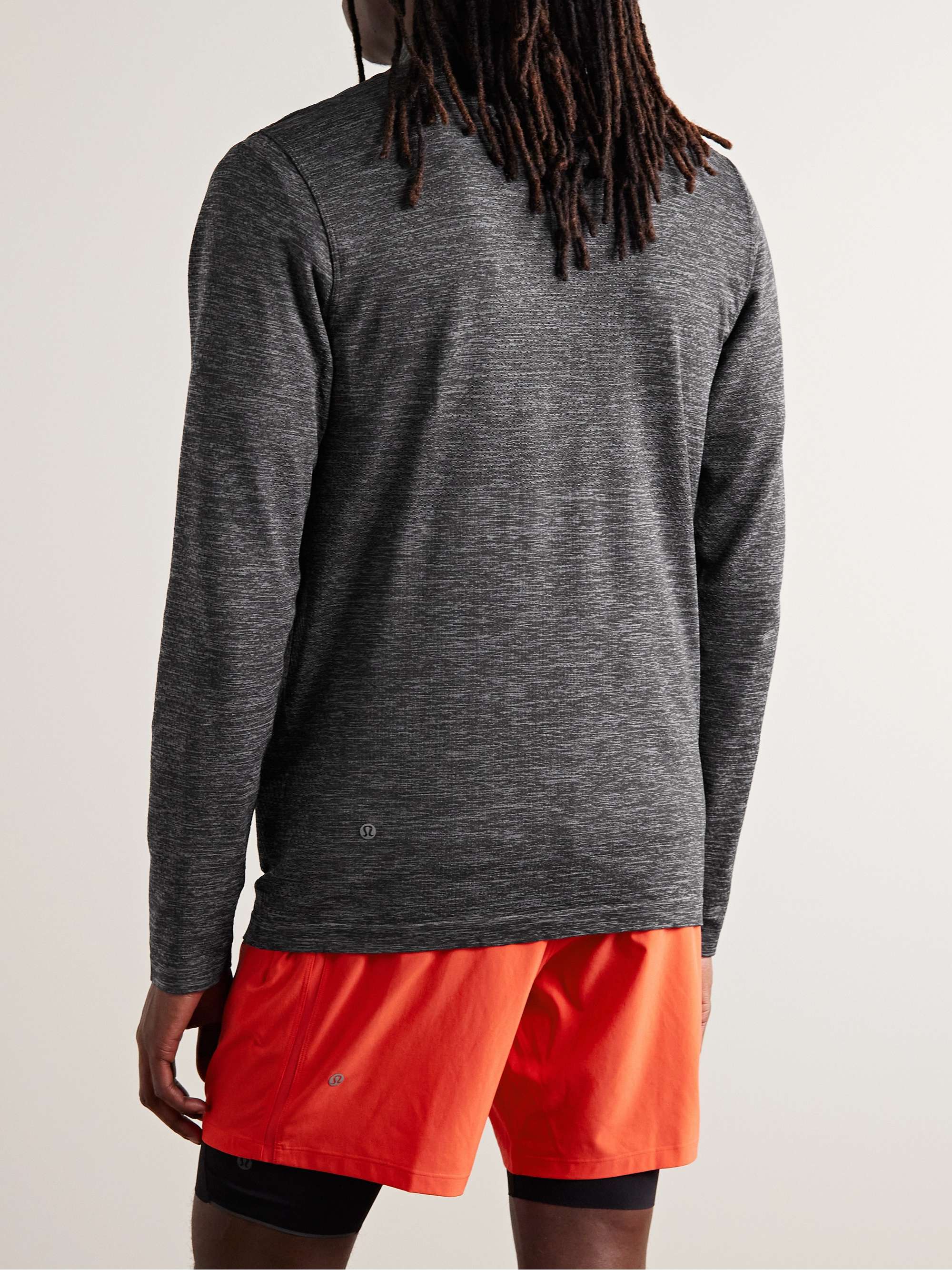 LULULEMON Metal Vent Slim-Fit Mesh and Stretch-Jersey Half-Zip Top