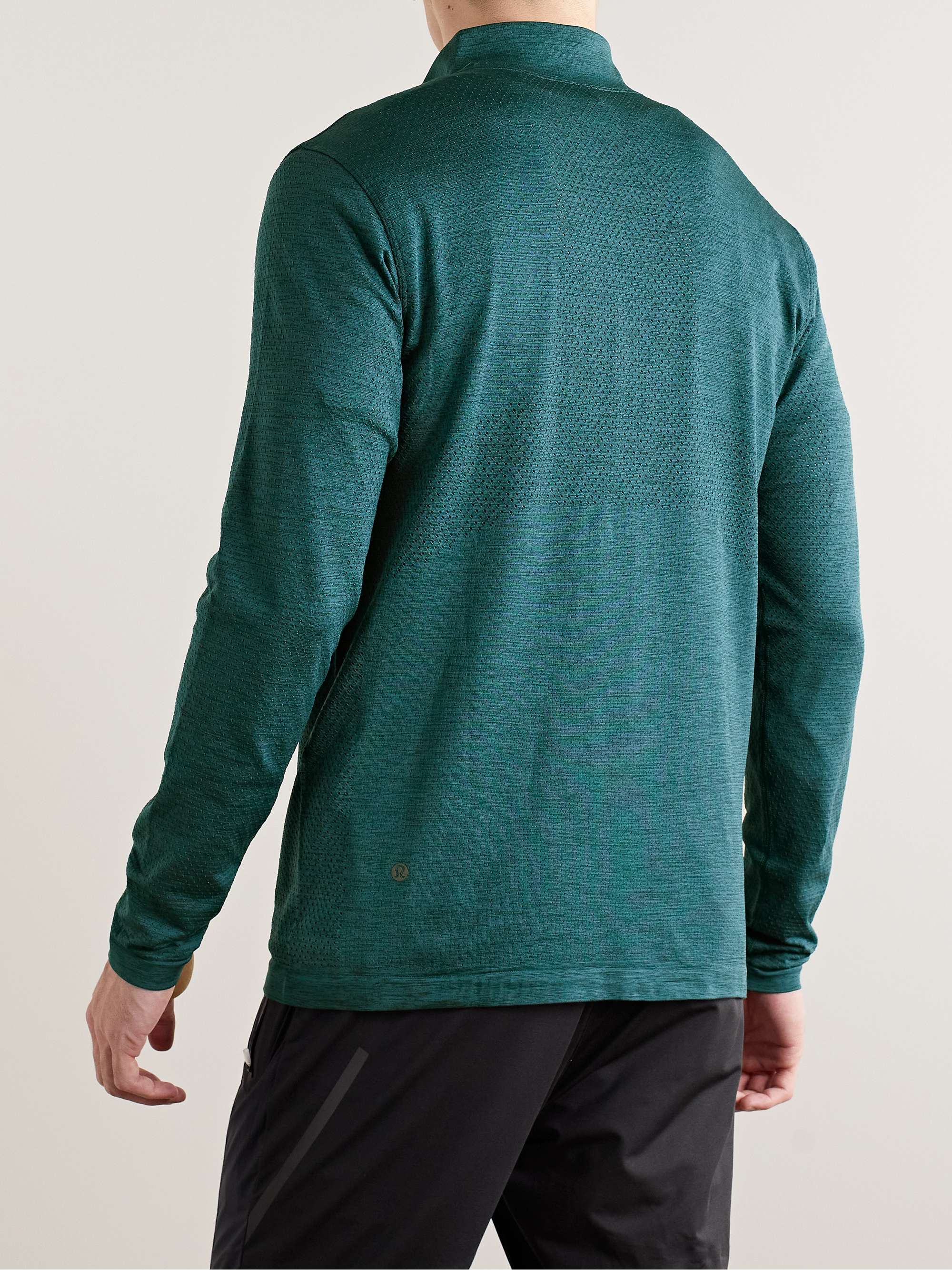 LULULEMON Metal Vent Slim-Fit Mesh and Stretch-Jersey Half-Zip Top