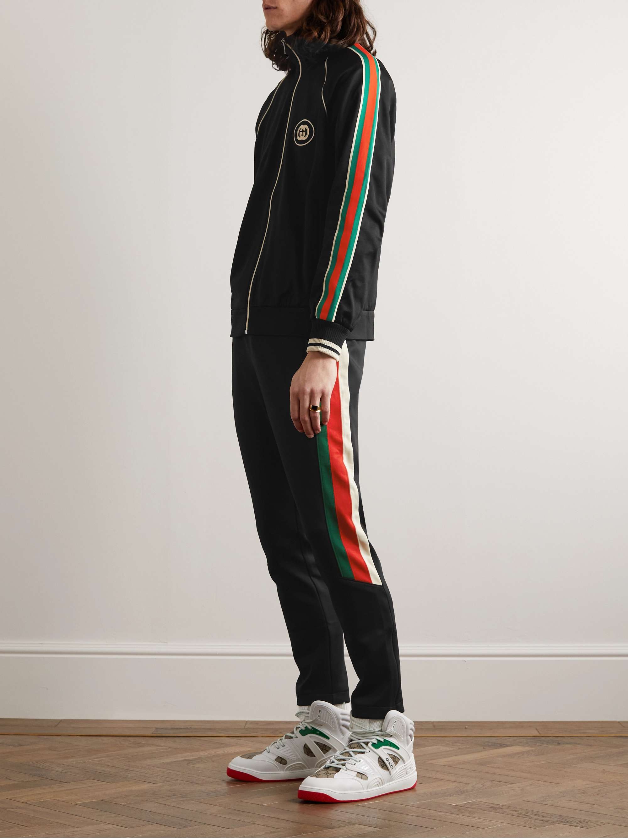 Logo-Appliquéd Striped Tech-Jersey Track Jacket MR PORTER