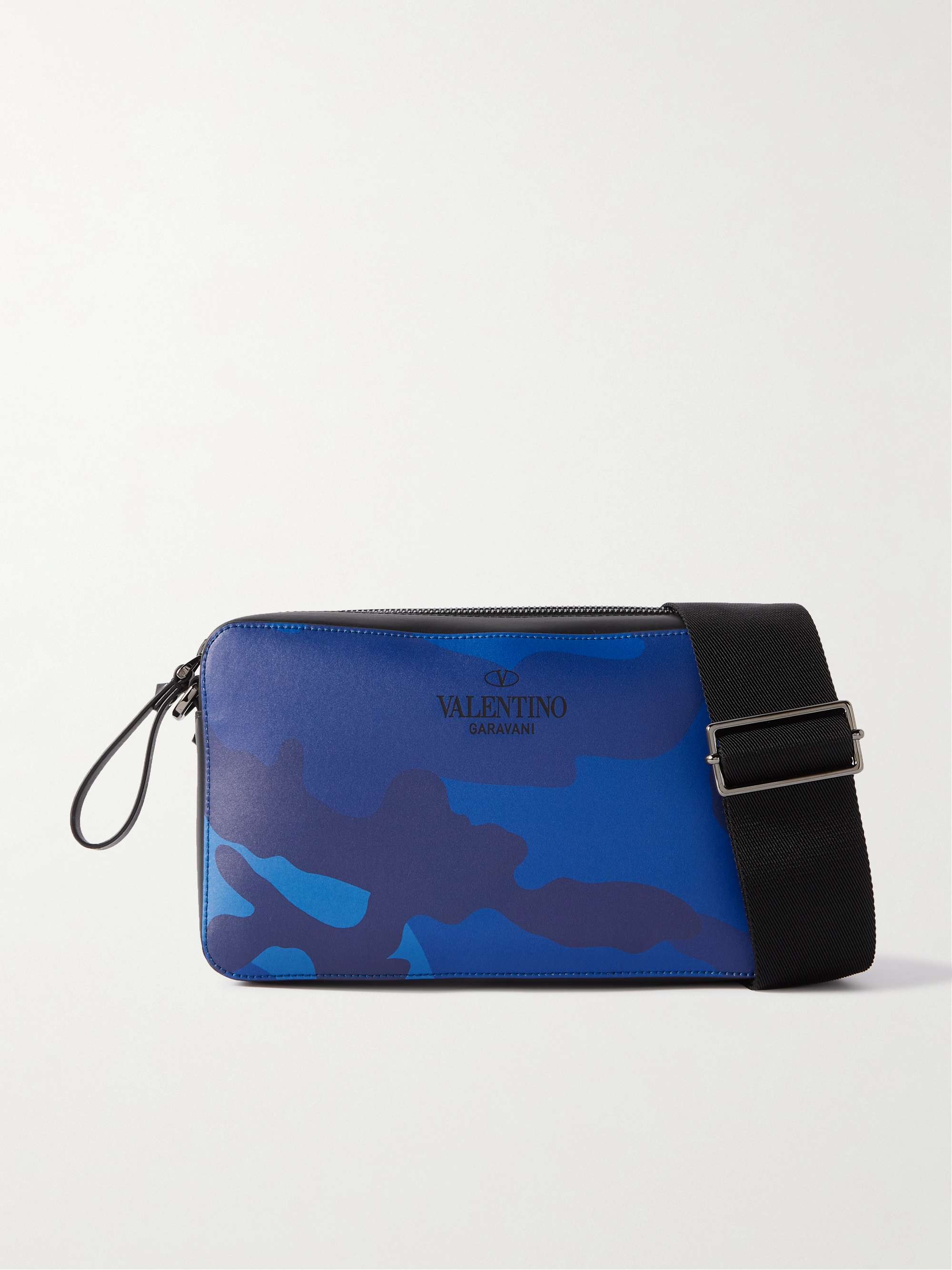 VALENTINO GARAVANI Valentino Garavani Camouflage-Print Leather Messenger Bag