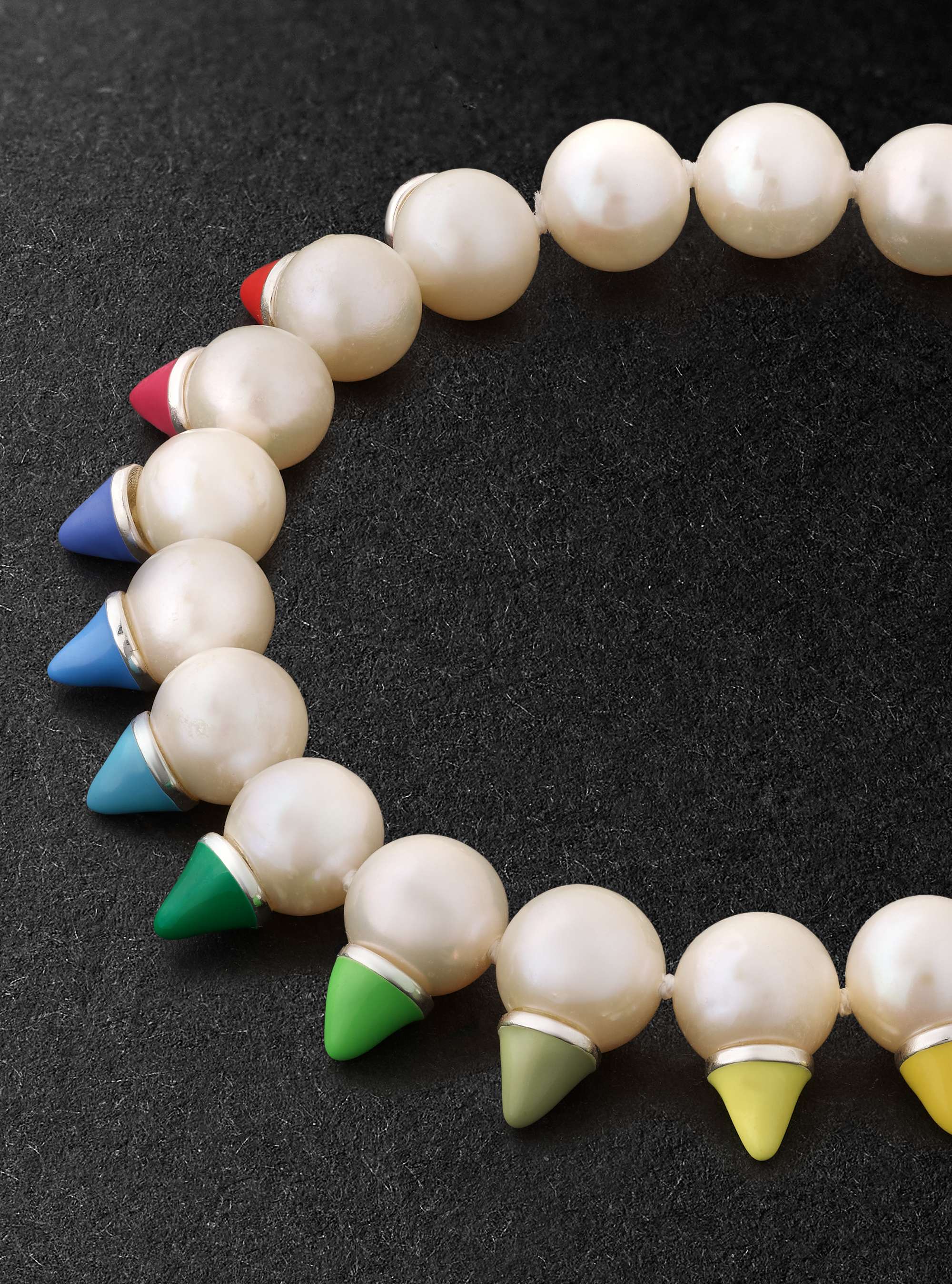 FRY POWERS Silver, Pearl and Enamel Bracelet