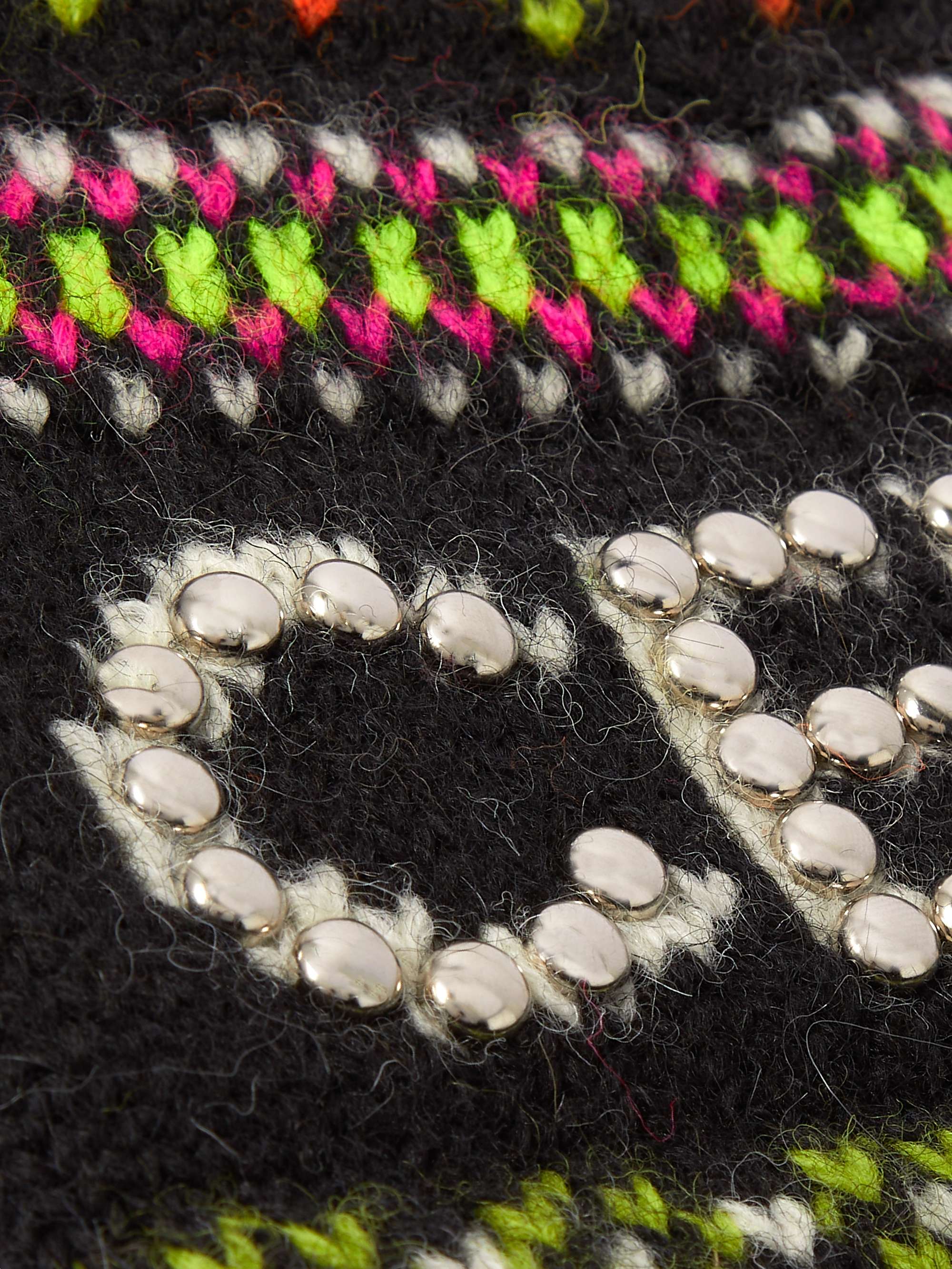 CELINE Studded Logo-Jacquard Wool Beanie