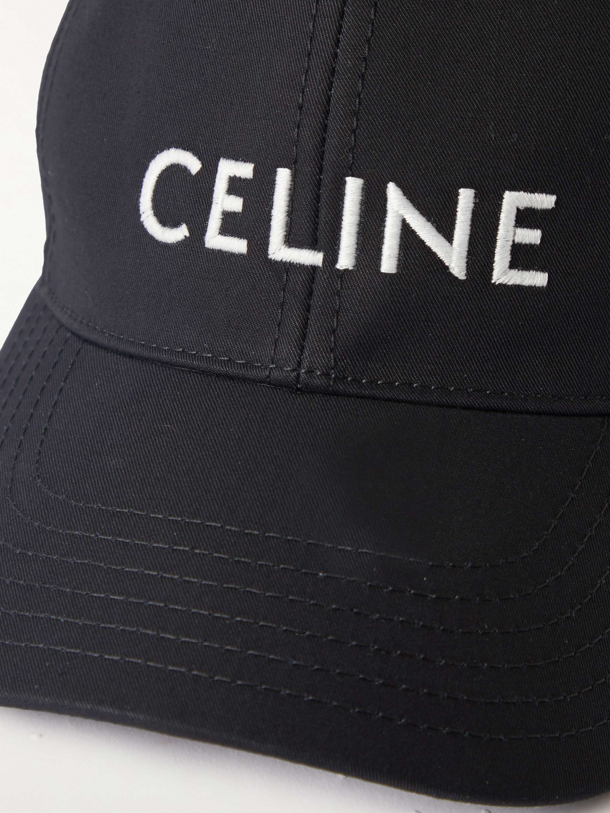 CELINE HOMME Logo-Embroidered Cotton-Gabardine Baseball Cap