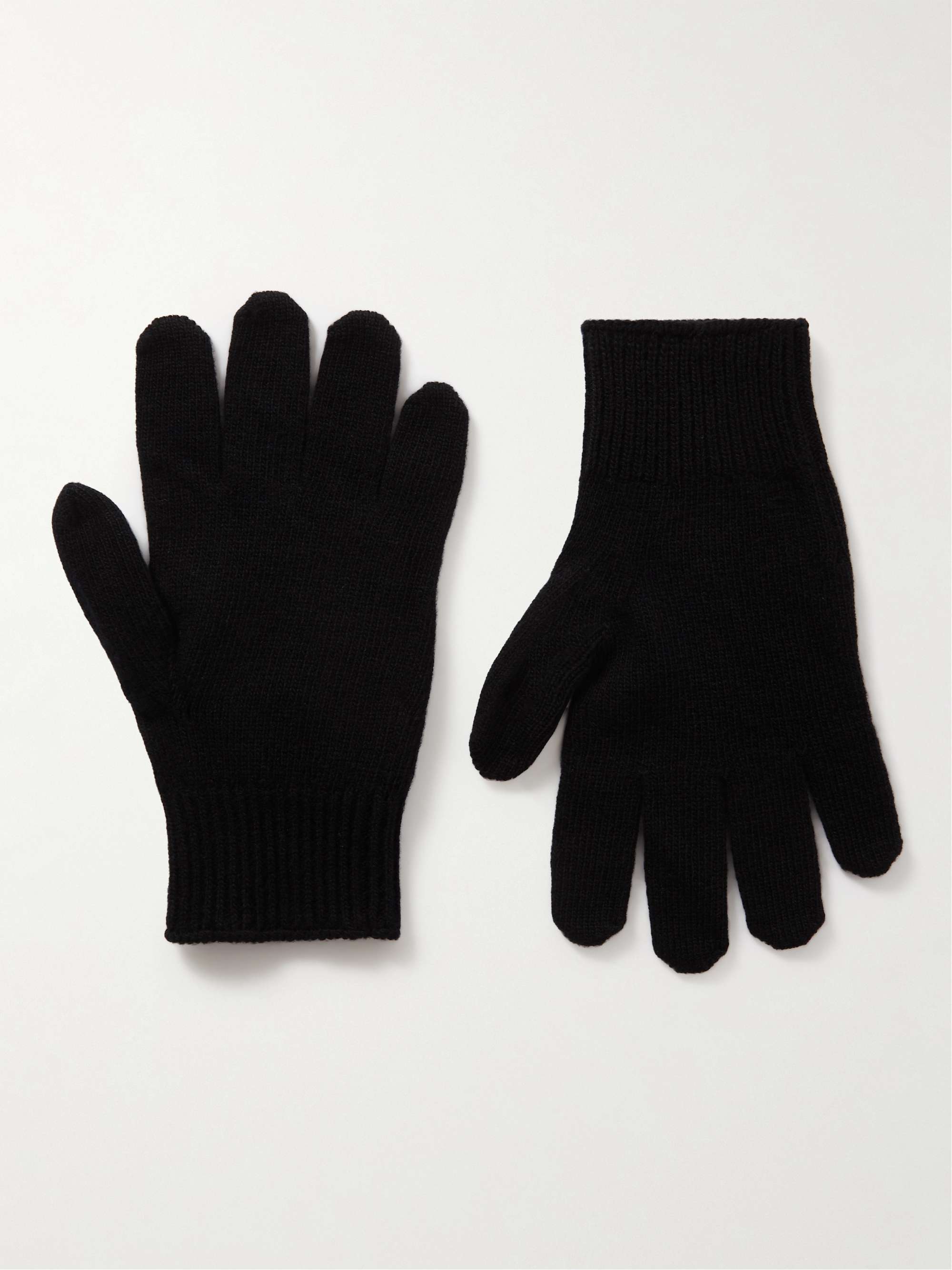 CELINE HOMME Logo-Embroidered Wool Gloves