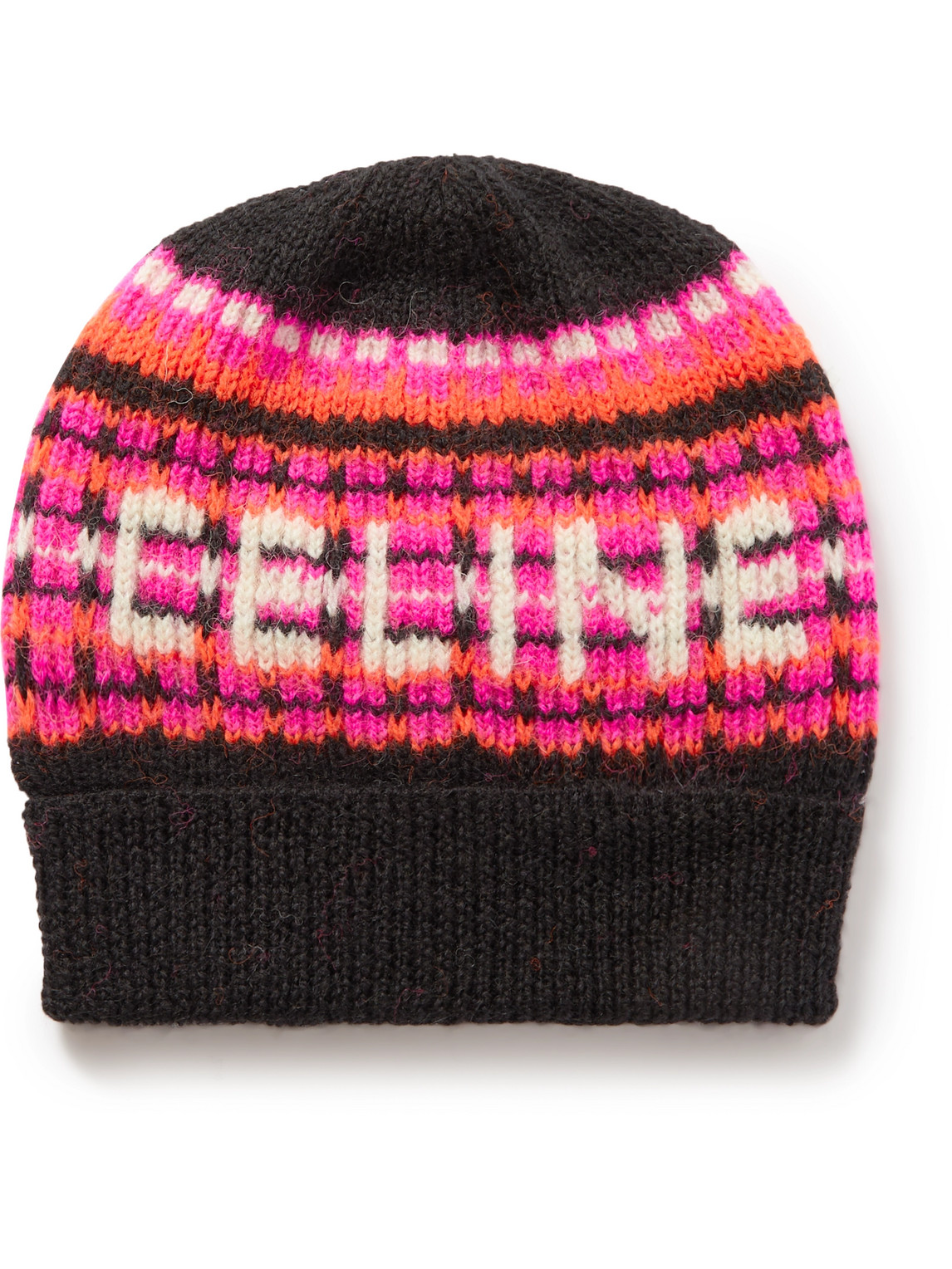 CELINE Ribbed Logo-Jacquard Wool Beanie | Smart Closet