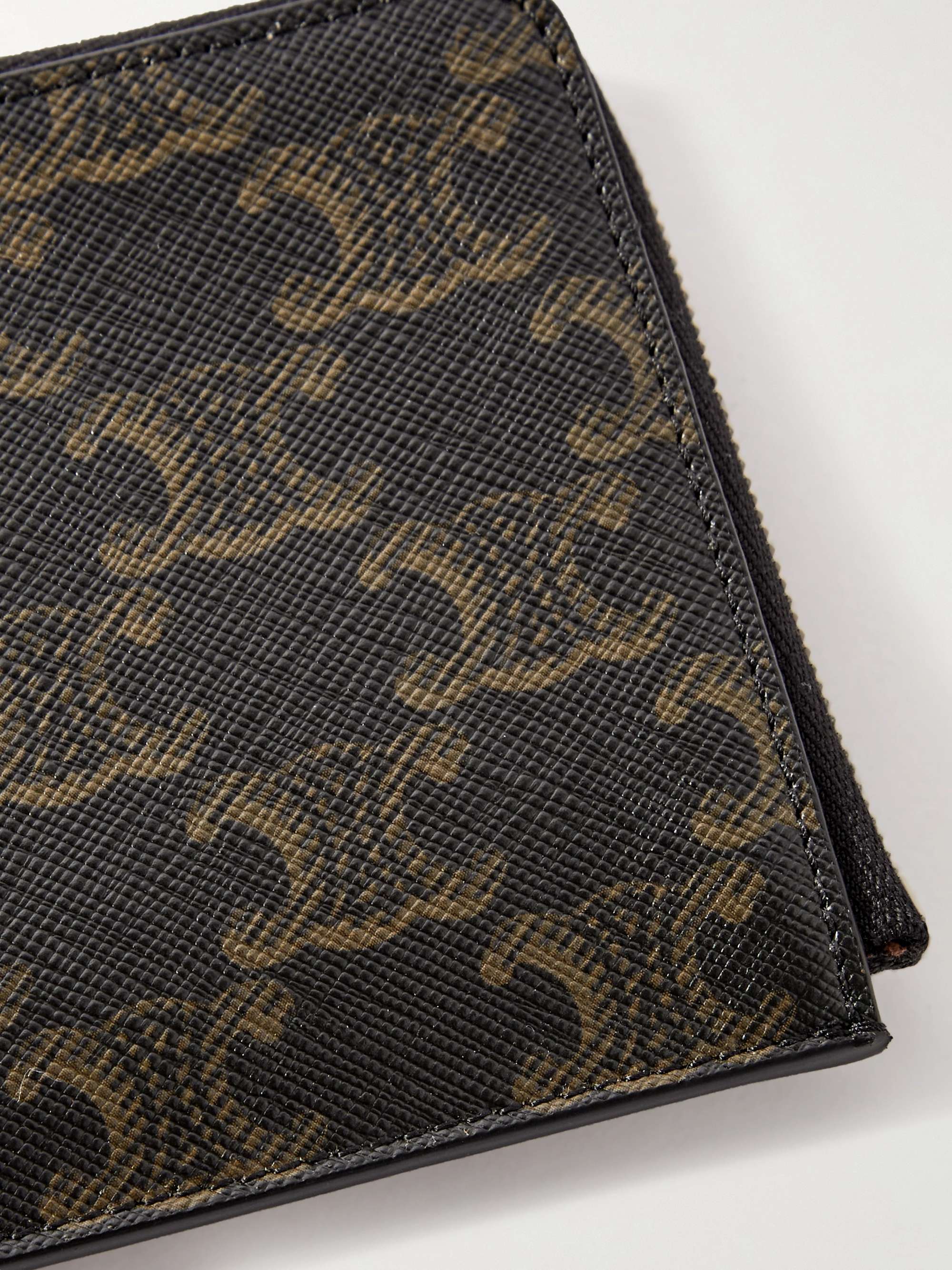 CELINE HOMME Leather-Trimmed Coated-Canvas Zip-Around Wallet