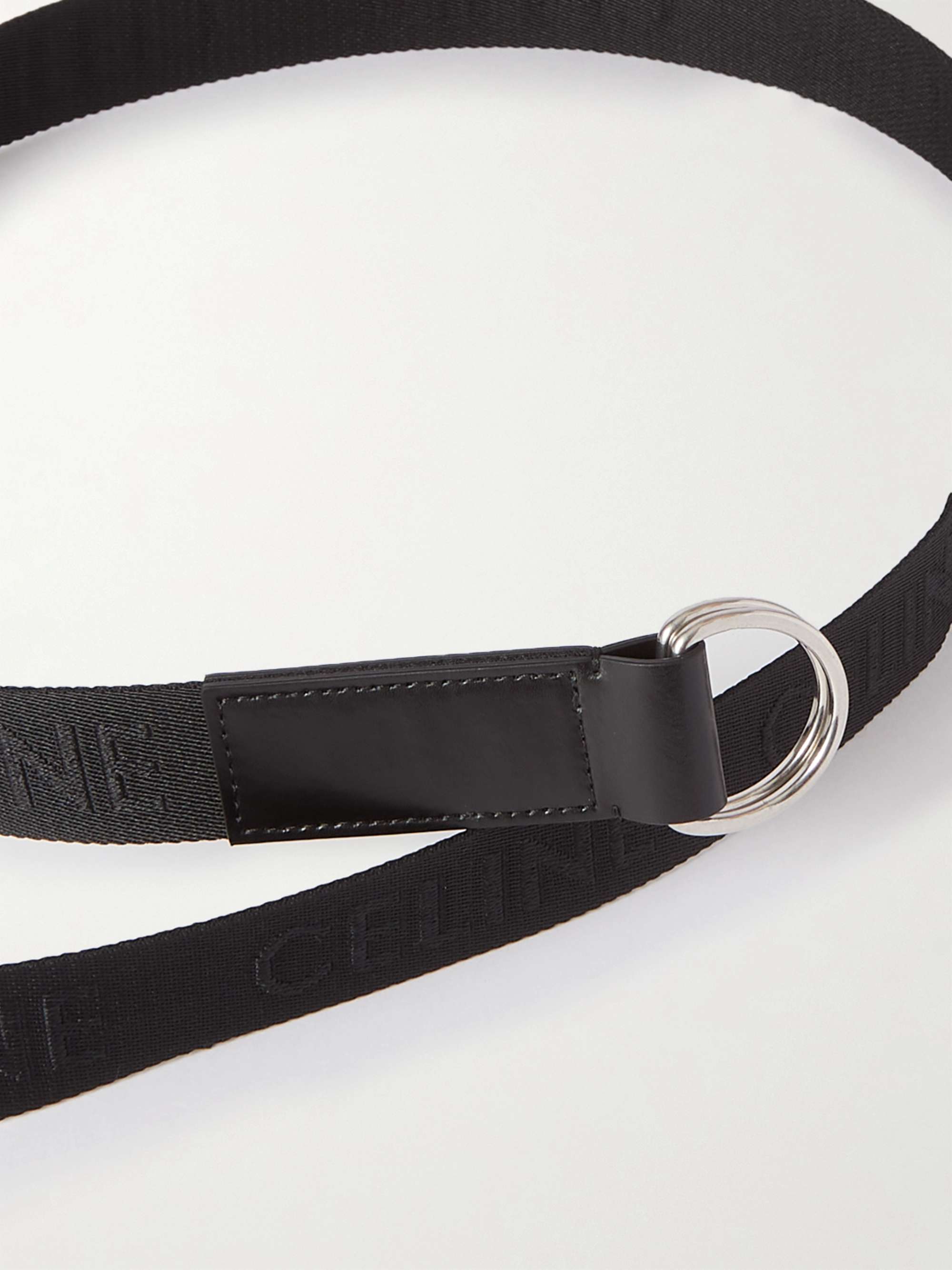 CELINE HOMME 3cm Leather-Trimmed Logo-Jacquard Webbing Belt