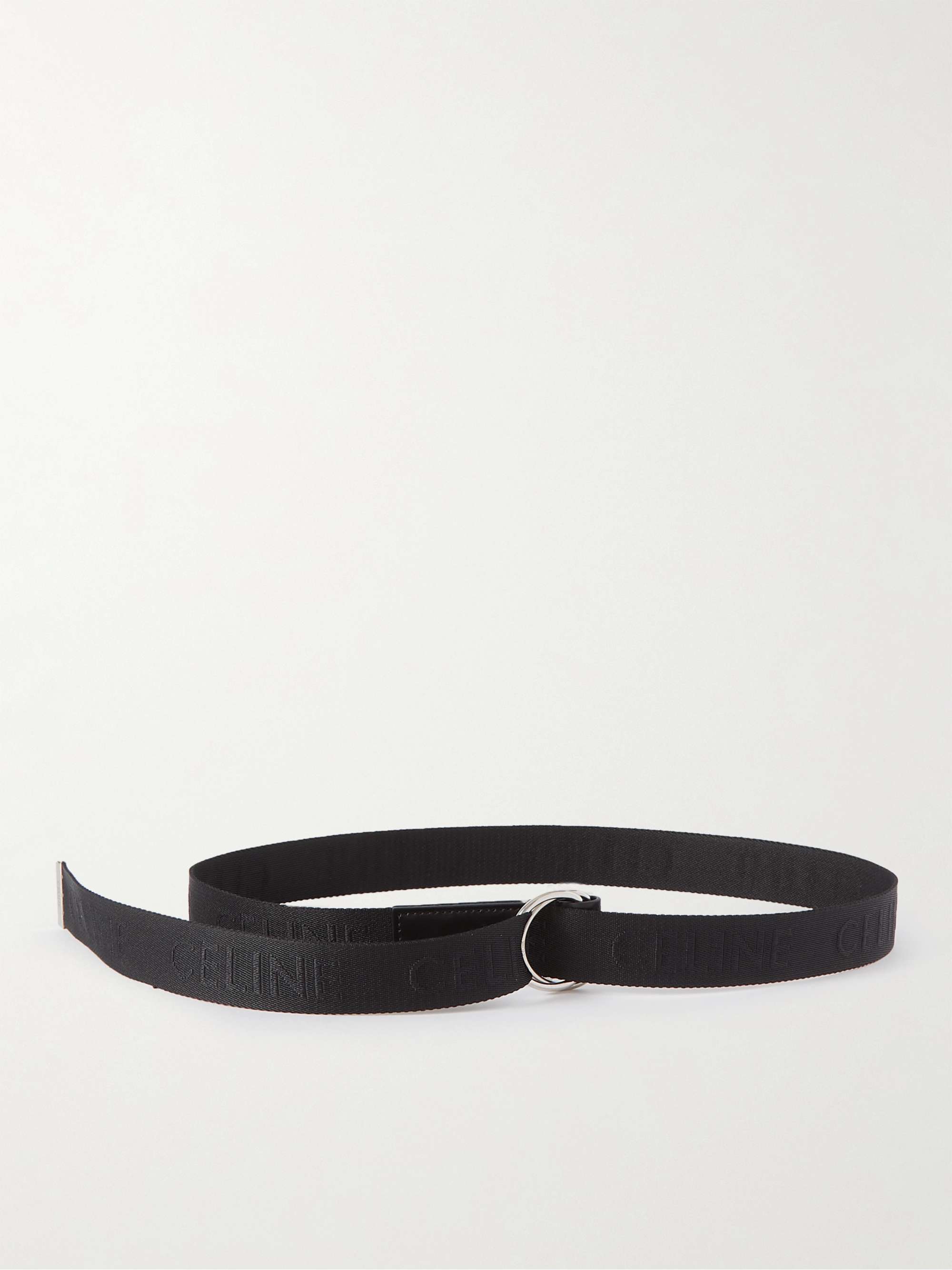 CELINE HOMME 3cm Leather-Trimmed Logo-Jacquard Webbing Belt