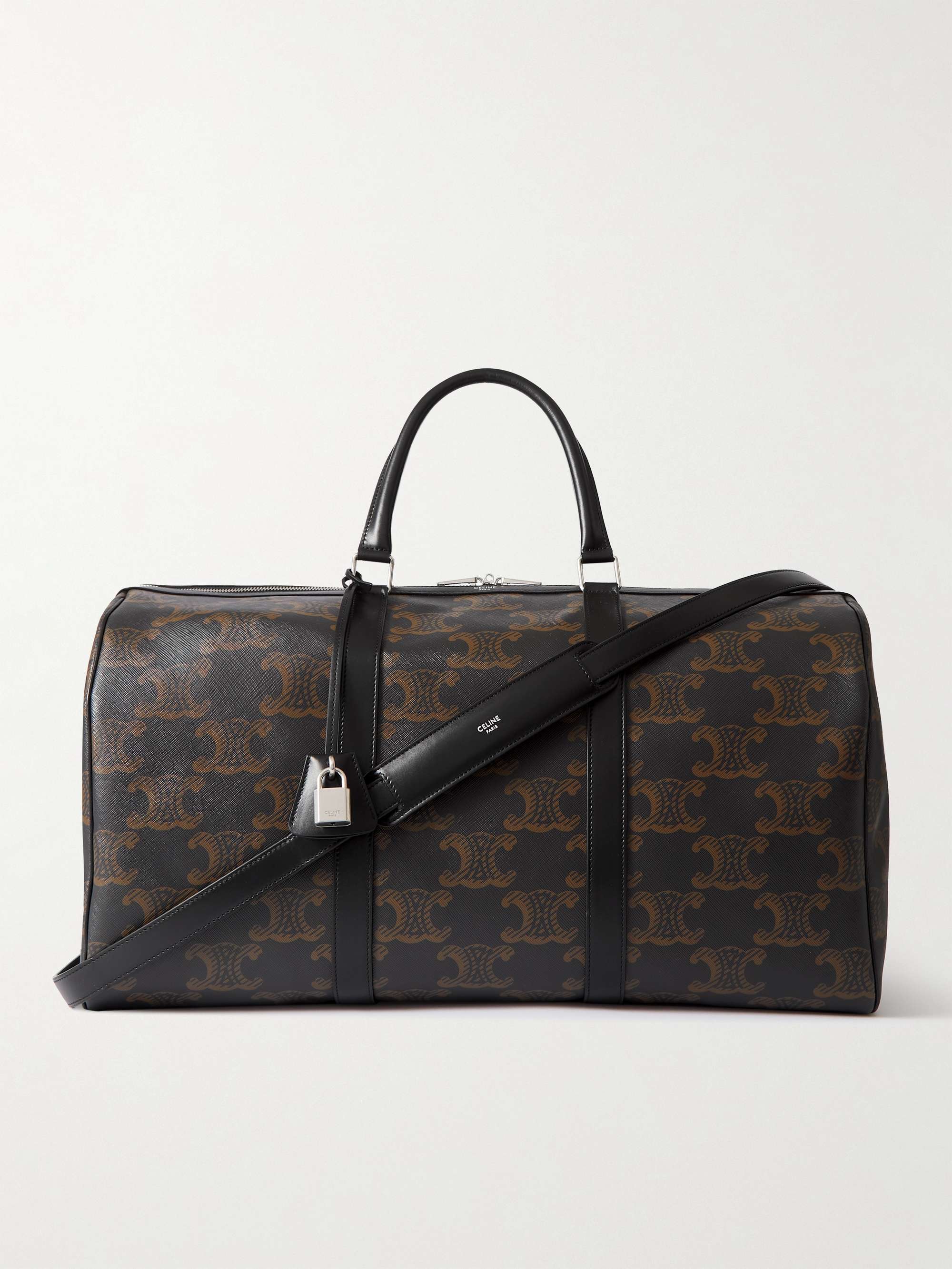 CELINE HOMME Triomphe Leather-Trimmed Logo-Print Coated-Canvas Weekend ...