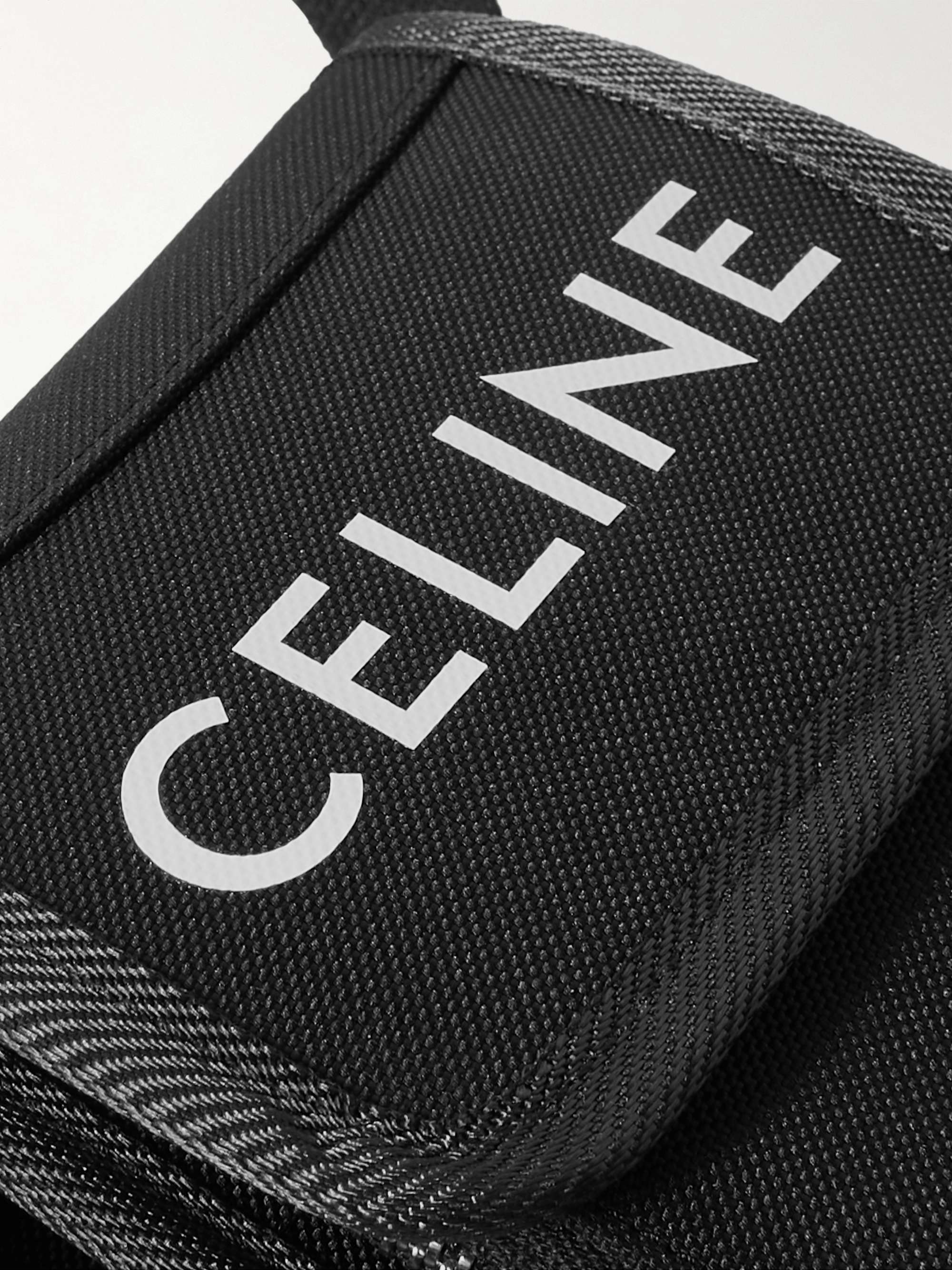 CELINE HOMME Logo-Print Canvas Phone Pouch