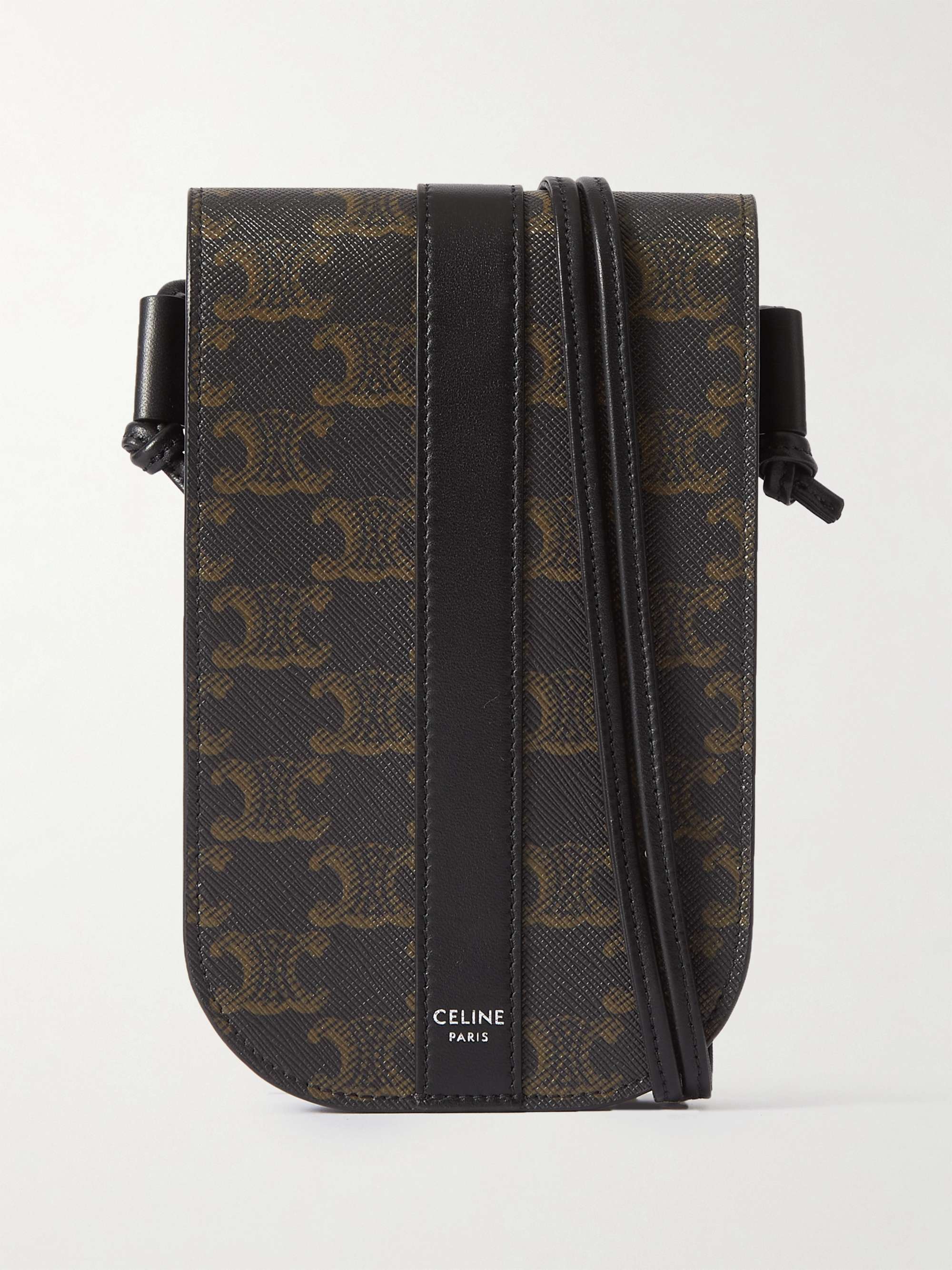 CELINE Triomphe Canvas Phone pouch with flap in triomphe canvas