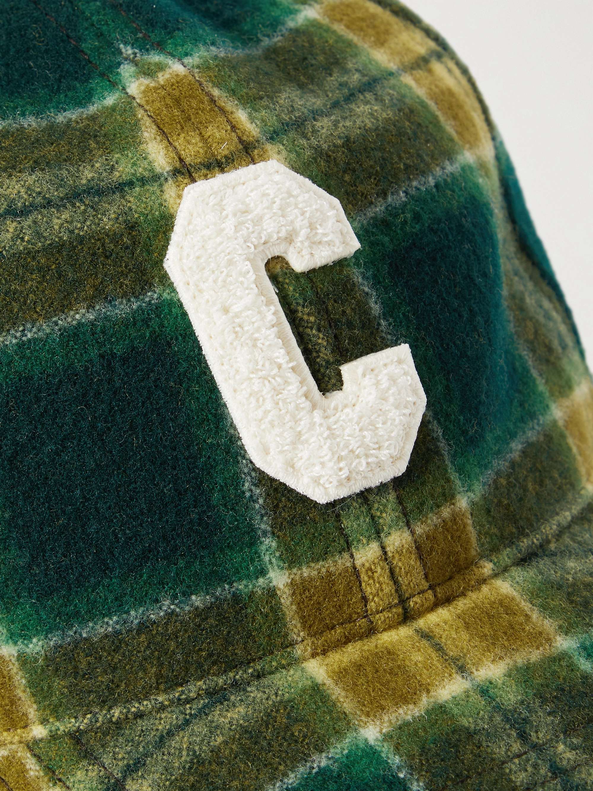 CELINE HOMME Logo-Appliquéd Checked Cotton-Flannel Baseball Cap