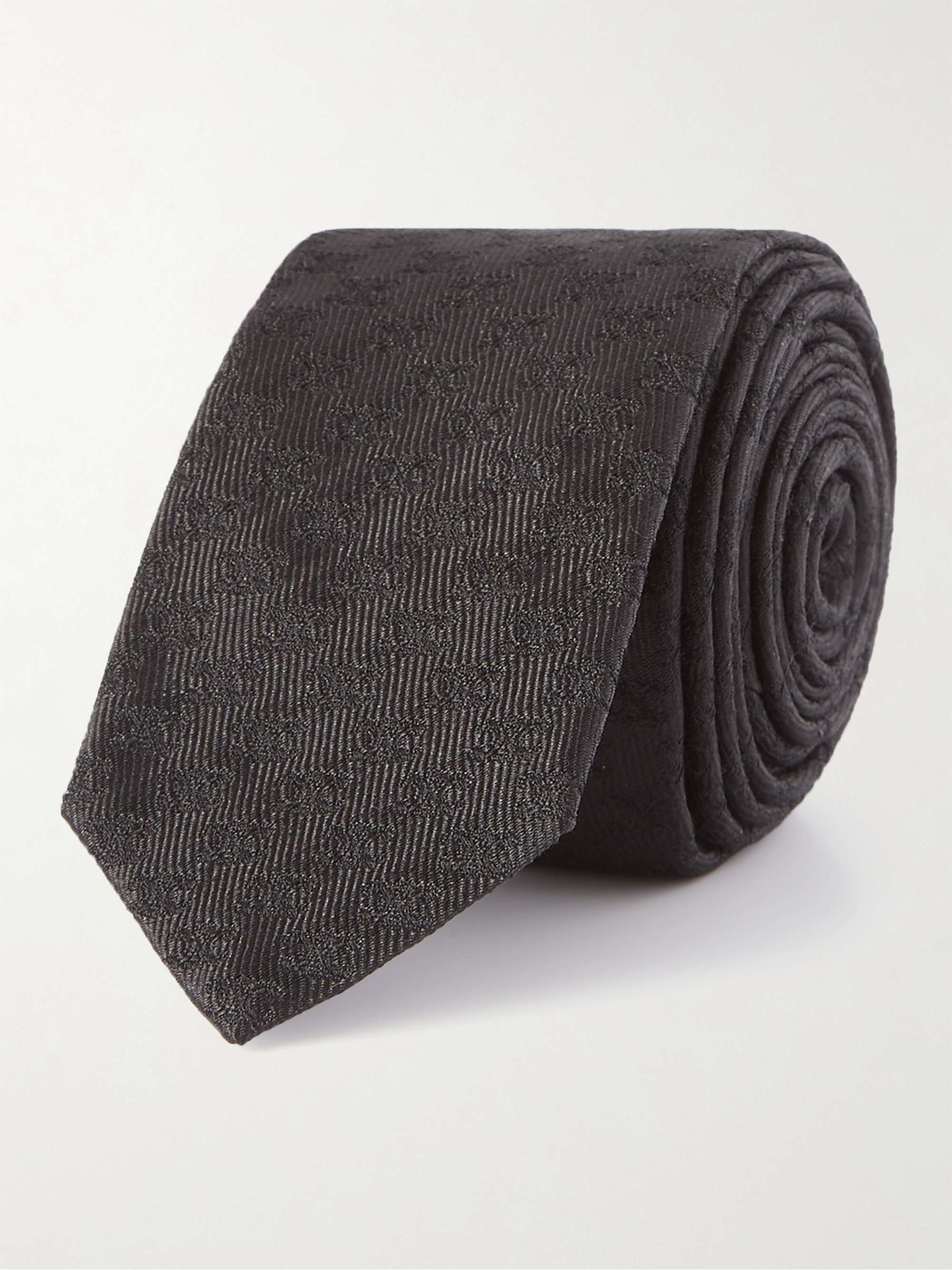 CELINE HOMME 5cm Logo-Jacquard Silk Tie