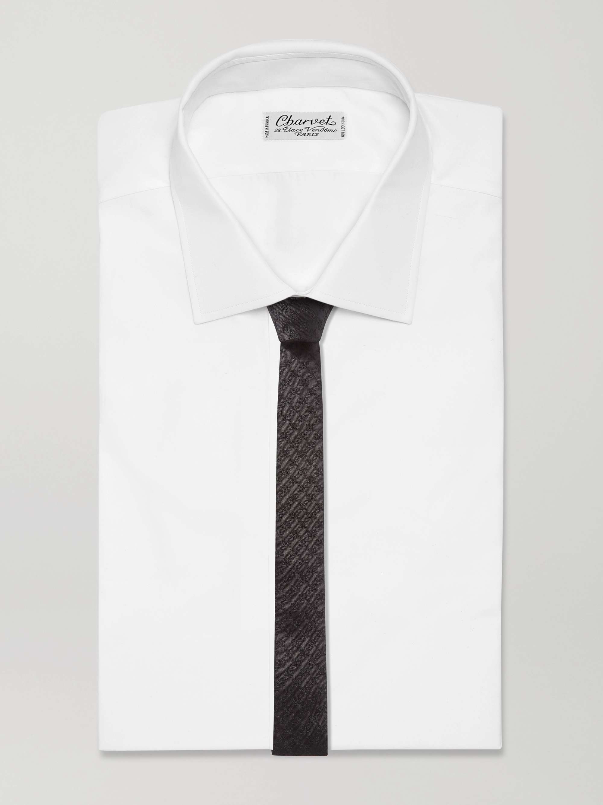 CELINE HOMME 5cm Logo-Jacquard Silk Tie