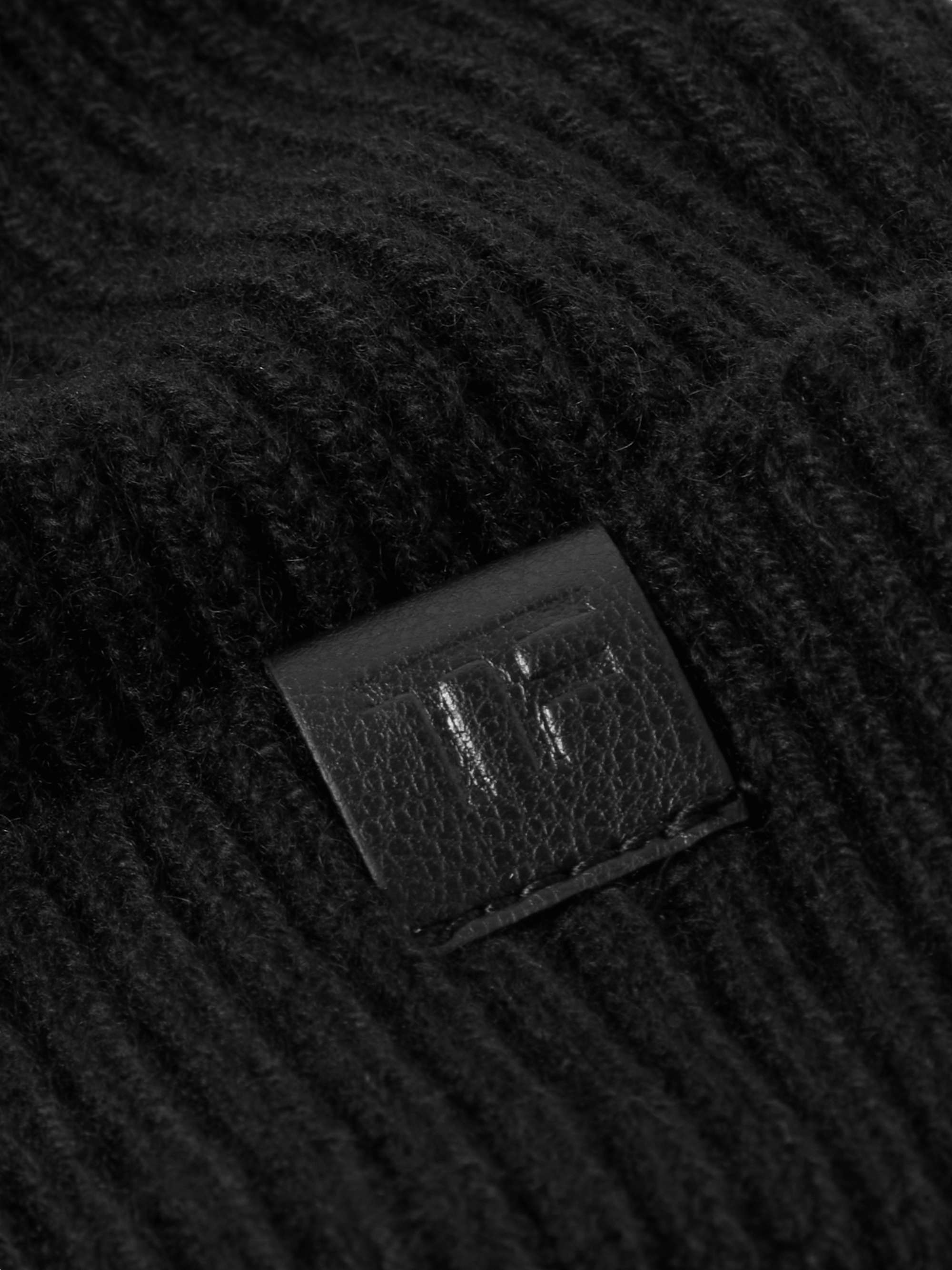 TOM FORD Logo-Appliquéd Ribbed Cashmere Beanie