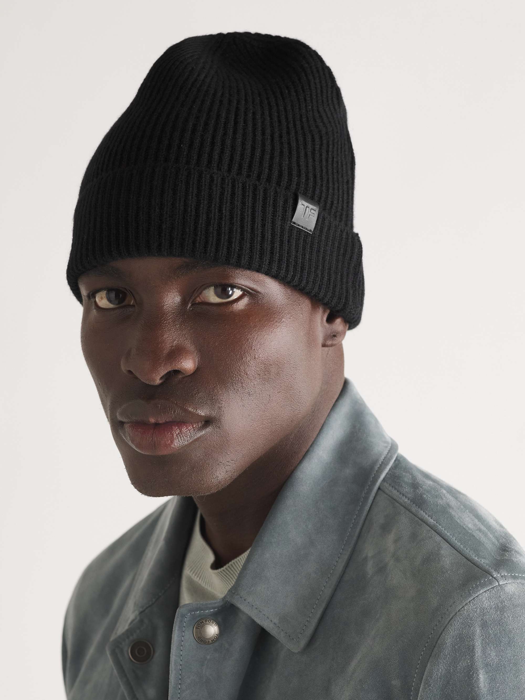 TOM FORD Logo-Appliquéd Ribbed Cashmere Beanie