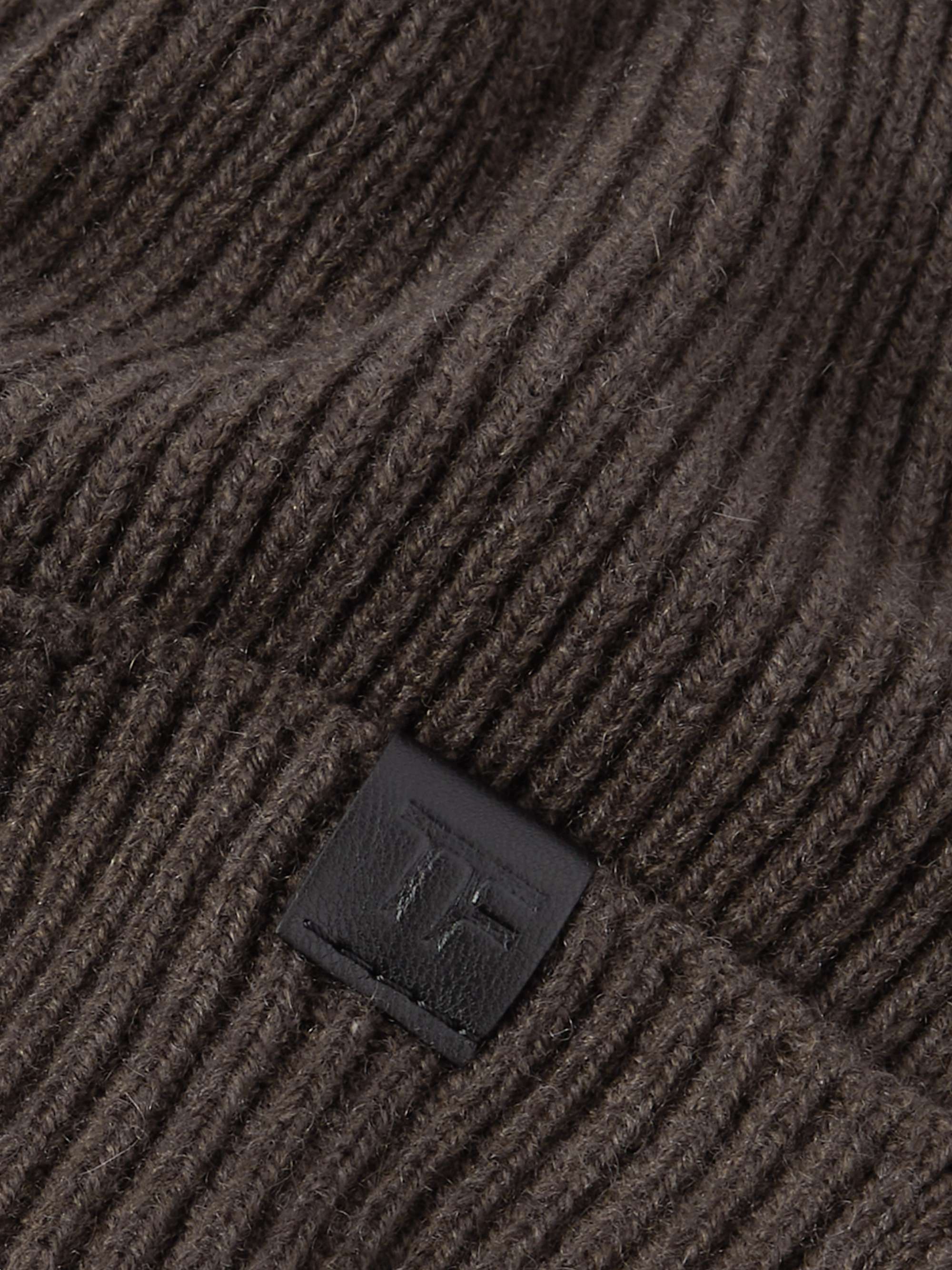 TOM FORD Logo-Appliquéd Ribbed Cashmere Beanie