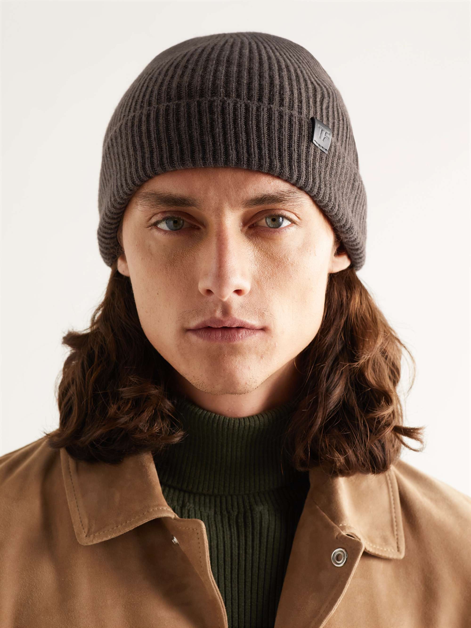 Logo-Appliquéd Ribbed Cashmere Beanie