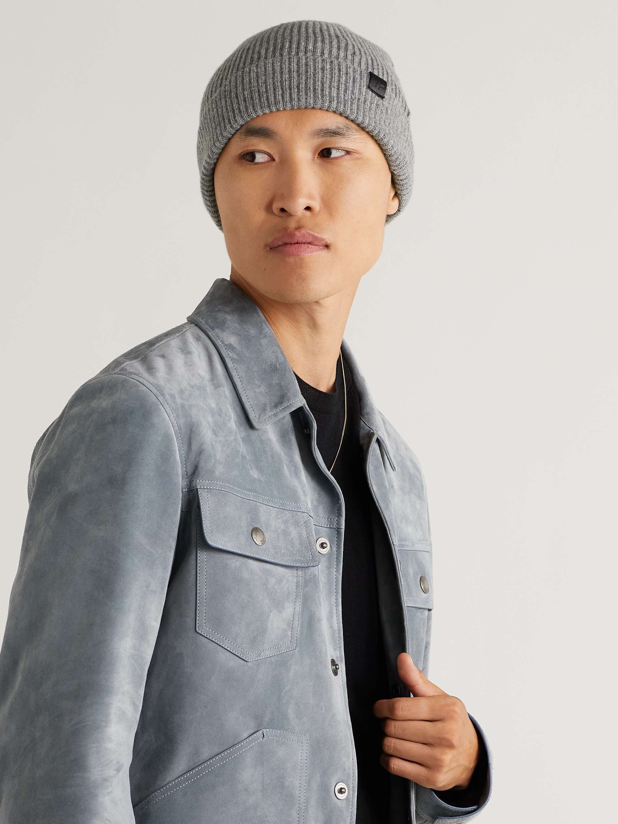 TOM FORD Logo-Appliquéd Ribbed Cashmere Beanie