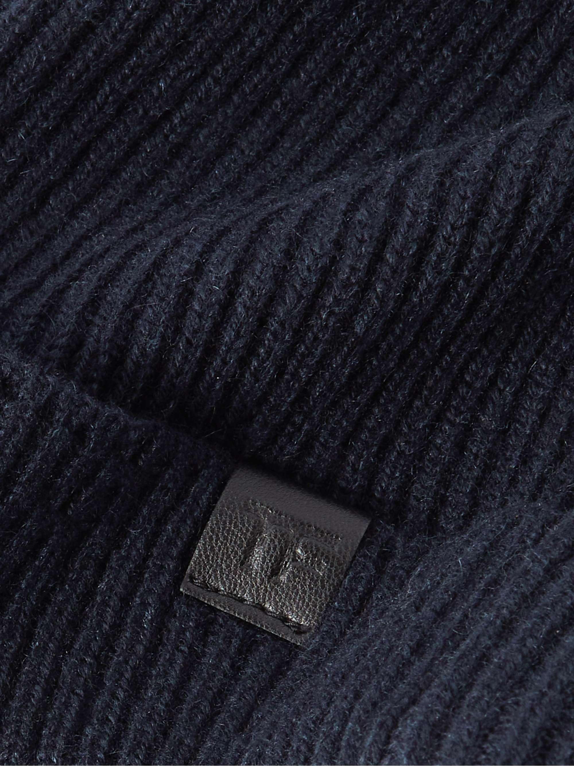 TOM FORD Logo-Appliquéd Ribbed Cashmere Beanie