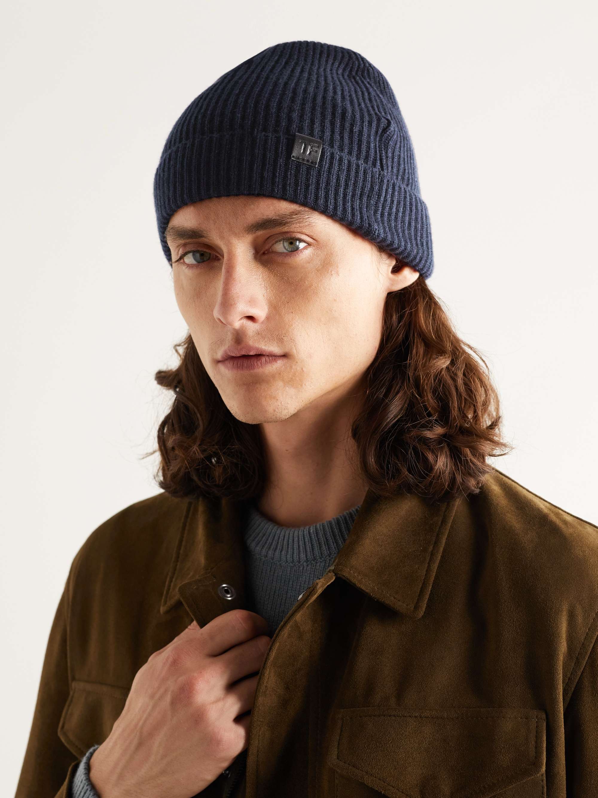 TOM FORD Logo-Appliquéd Ribbed Cashmere Beanie