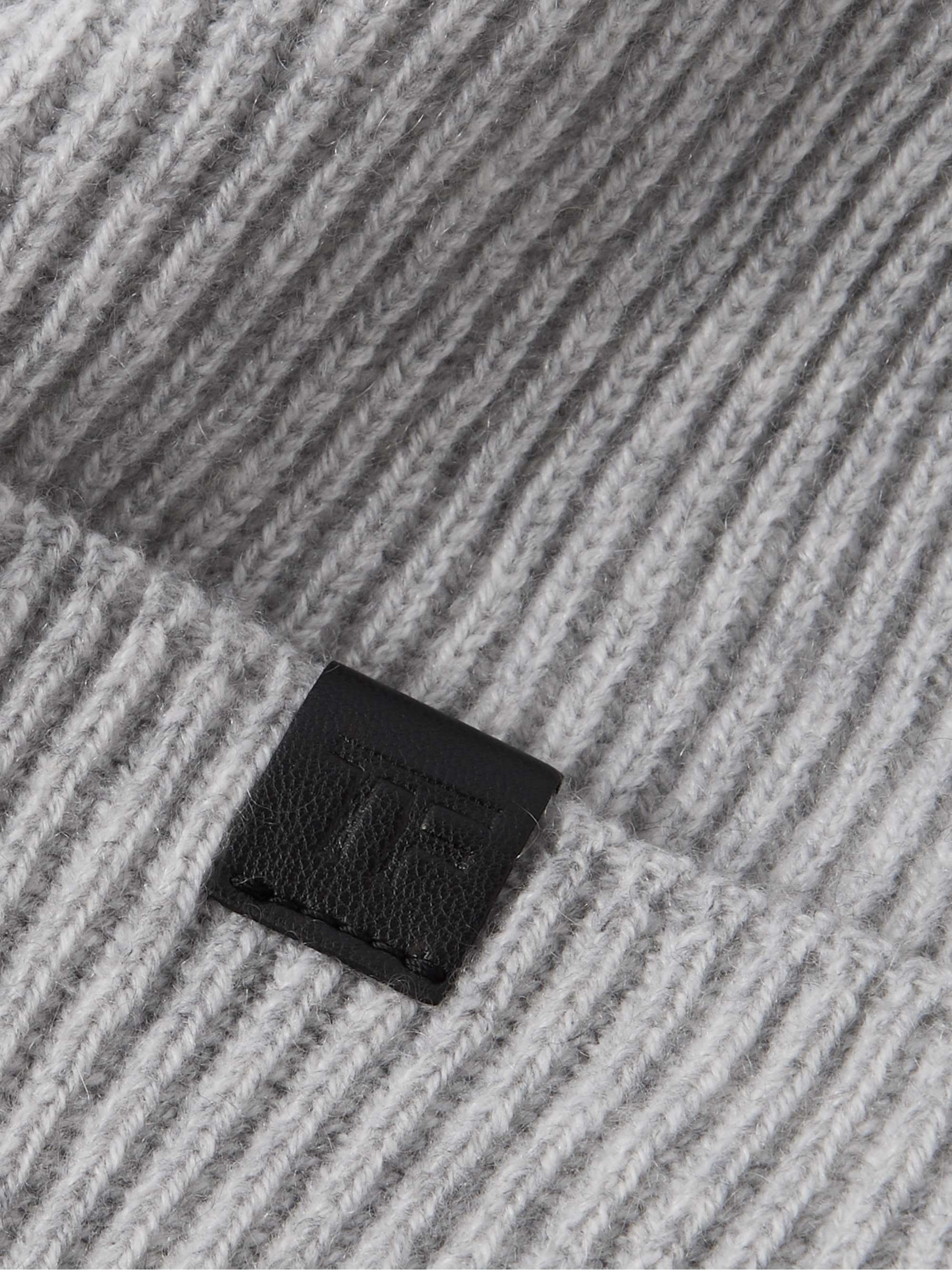 TOM FORD Logo-Appliquéd Ribbed Cashmere Beanie