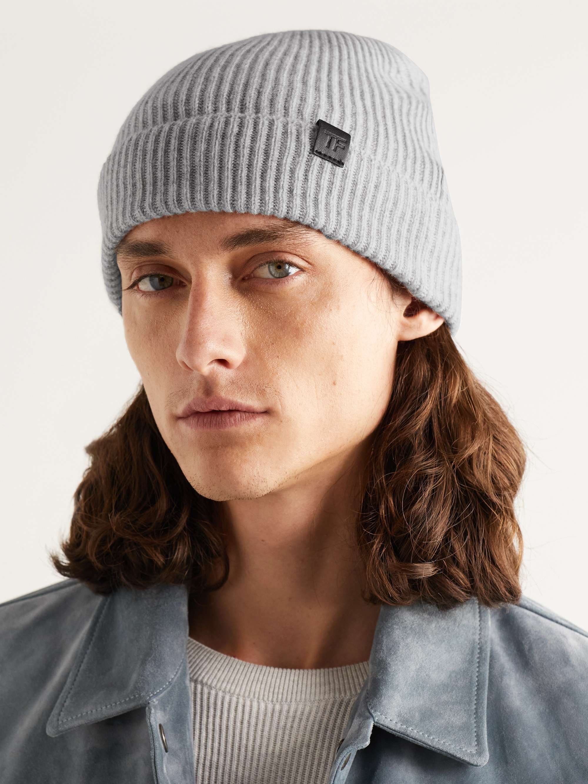 TOM FORD Logo-Appliquéd Ribbed Cashmere Beanie