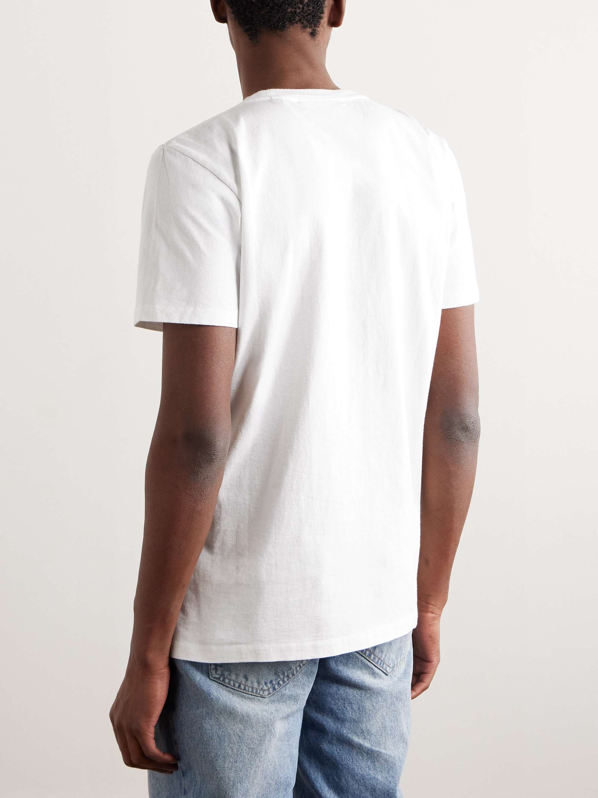 FRAME Logo-Embroidered Cotton-Jersey T-Shirt